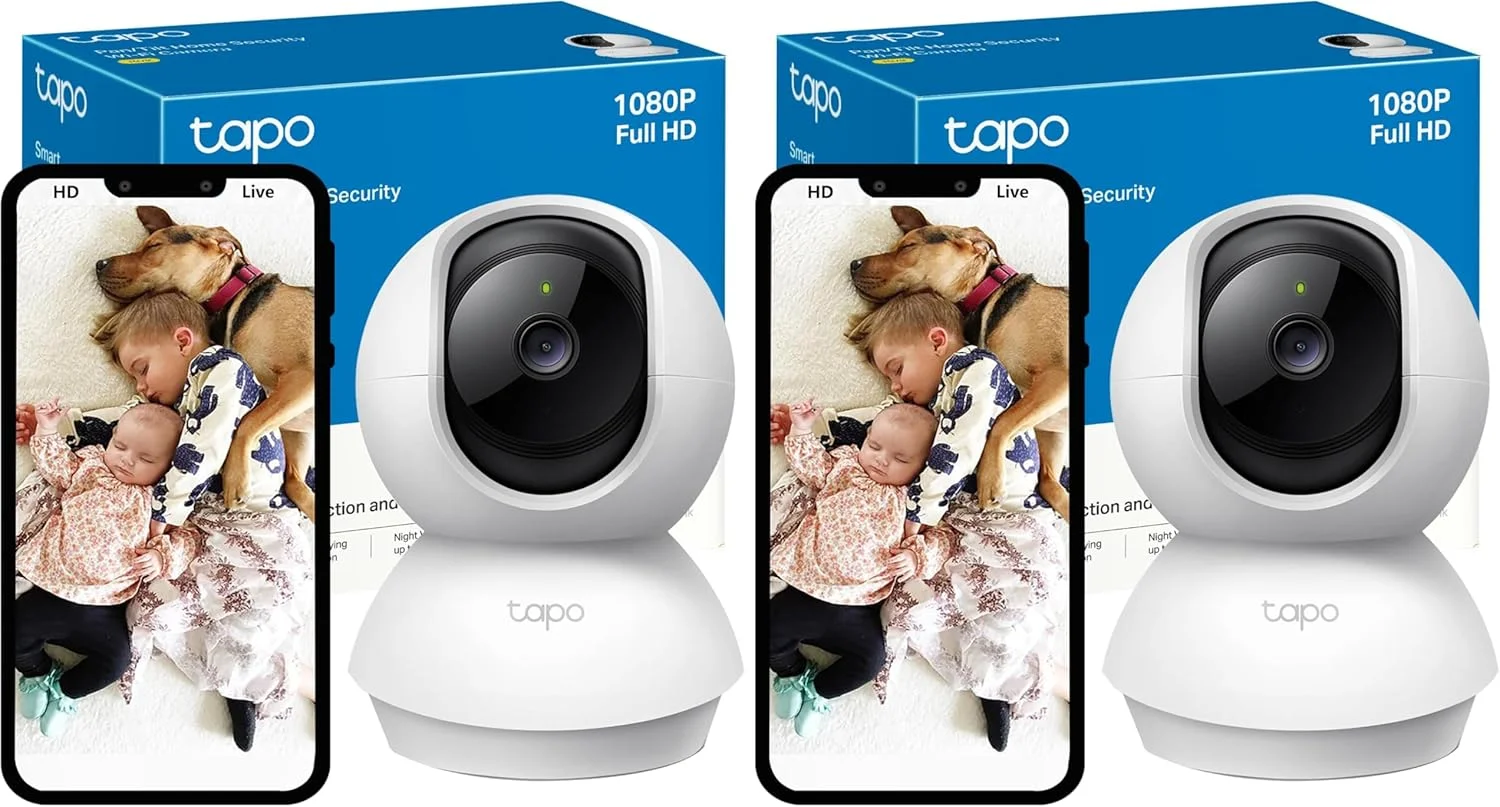 دوربین امنیتی هوشمند چرخشی TP-Link Tapo، دوربین مداربسته داخلی، دید 360 درجه، سازگار با Alexa و Google Home، بدون نیاز به هاب، 1080p، صدای دو طرفه، دید در شب، ذخیره سازی SD، اشتراک گذاری دستگاه (TC70)