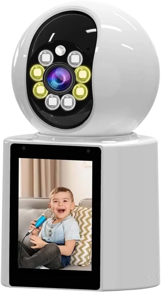 دوربین امنیتی داخلی 4K HD – دوربین 360 درجه برای کودک، حیوان خانگی و پرستار بچه با دید در شب، صدای دو طرفه، هشدارهای حرکتی و کنترل برنامه