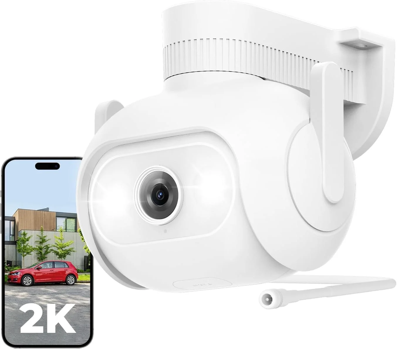 دوربین امنیتی داخلی IMILAB 2.5K WiFi با چرخش 360 درجه، شیب 110 درجه، زوم 6 برابر، تشخیص حرکت/صوت هوش مصنوعی، صدای دو طرفه، دید در شب، ذخیره سازی MicroSD و ابری، سازگار با الکسا/گوگل (EC5 2K)