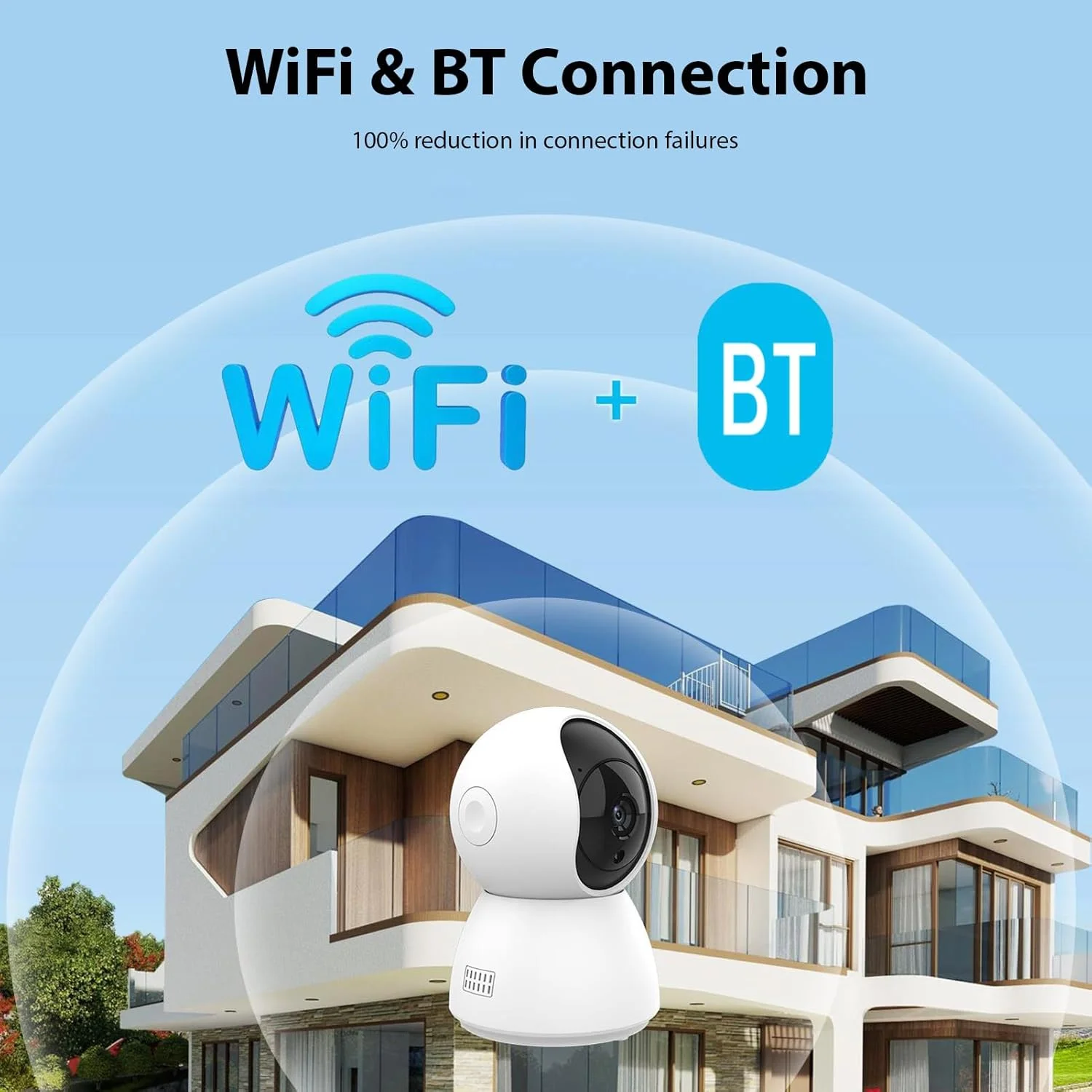 دوربین امنیتی 3 مگاپیکسلی وای فای 2.4G هوشمند داخلی با دید در شب، صدای دو طرفه، کنترل از راه دور با برنامه تلفن، تشخیص حرکت برای نظارت بر امنیت خانه حیوانات خانگی، سیستم هشدار هوشمند - تصویر 3