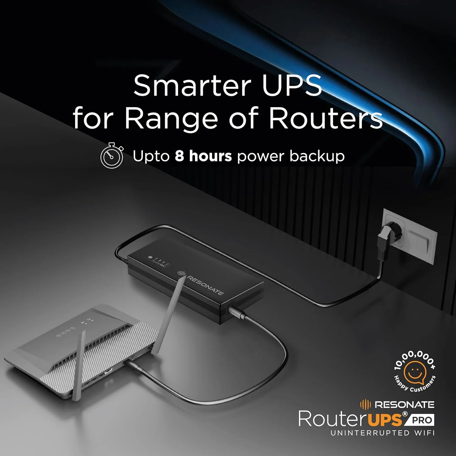 منبع تغذیه پشتیبان روتر Resonate RouterUPS® Pro (۱۰۰٪ پشتیبان اضافی) | منبع تغذیه کوچک UPS با ظرفیت ۱۰۴۰۰ میلی آمپر ساعت برای روتر و مودم وای فای ۱۲ ولت (پشتیبانی تا ۳ آمپر) | تا ۸ ساعت با نشانگر چند LED | سازگار با Jio Fiber و Airtel Xstream - تصویر 2 منبع تغذیه پشتیبان روتر Resonate RouterUPS® Pro (۱۰۰٪ پشتیبان اضافی) | منبع تغذیه کوچک UPS با ظرفیت ۱۰۴۰۰ میلی آمپر ساعت برای روتر و مودم وای فای ۱۲ ولت (پشتیبانی تا ۳ آمپر) | تا ۸ ساعت با نشانگر چند LED | سازگار با Jio Fiber و Airtel Xstream - تصویر 2