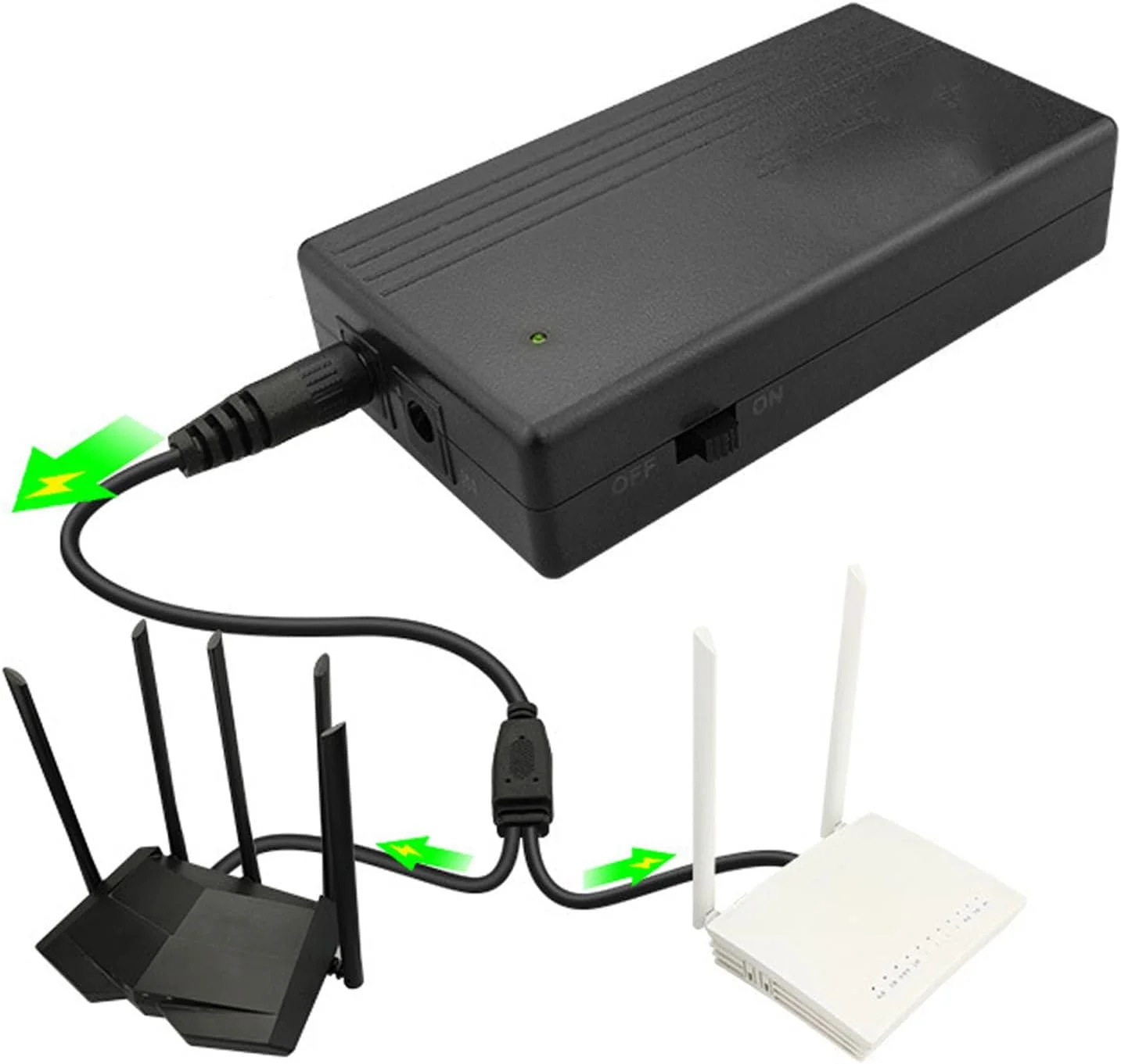 منبع تغذیه پشتیبان باتری 7800MAh UPS ViaGasaFamido، منبع تغذیه بدون وقفه برای مودم روتر، دوربین مداربسته با زمان کارکرد 5 ساعت، نشانگرهای LED هوشمند، عملکردهای حفاظتی متعدد