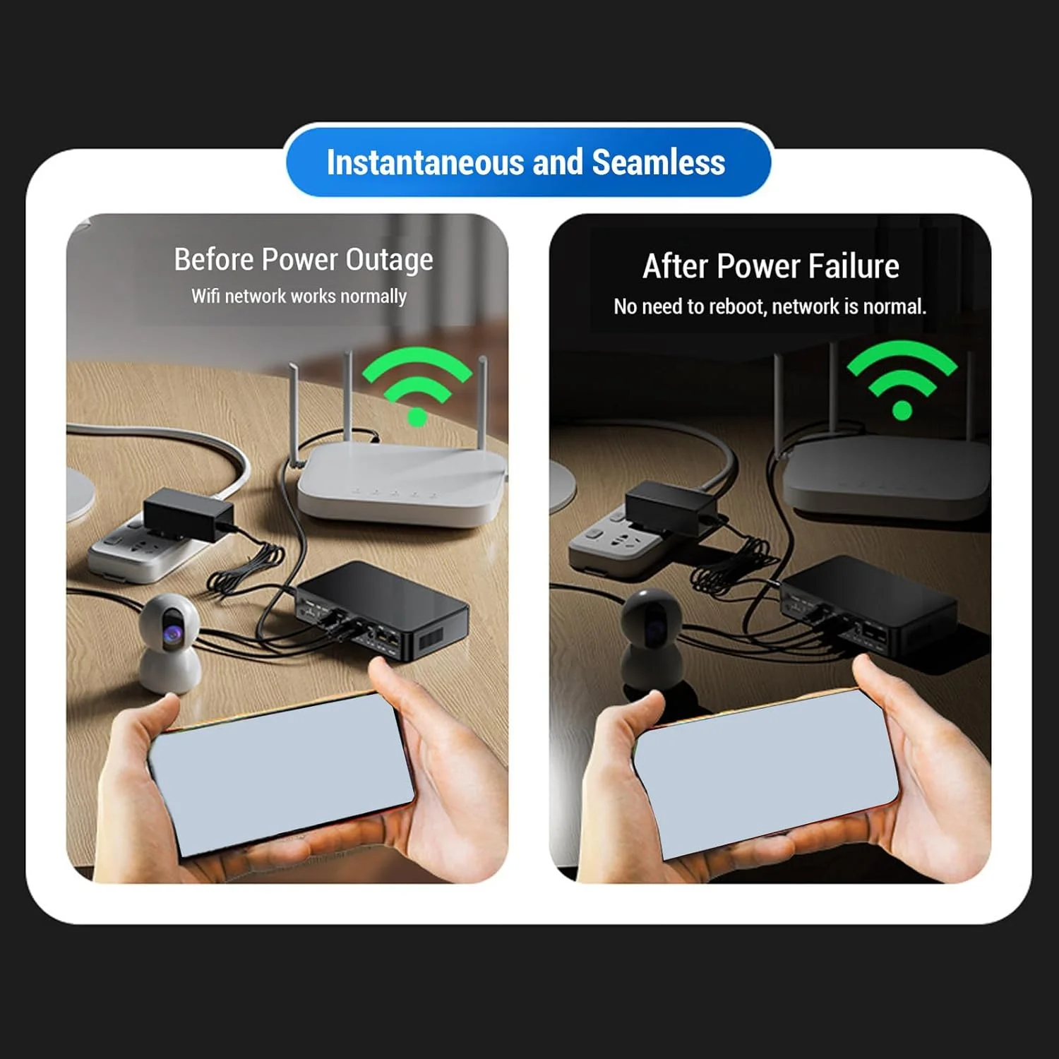 منبع تغذیه اضطراری کوچک ViaGasaFamido، 10400mAh با 6 پورت برای روتر، دوربین، POE 15V 24V USB DC 5V 9V 12V، بدنه ضد حریق با گزینه های خروجی متعدد