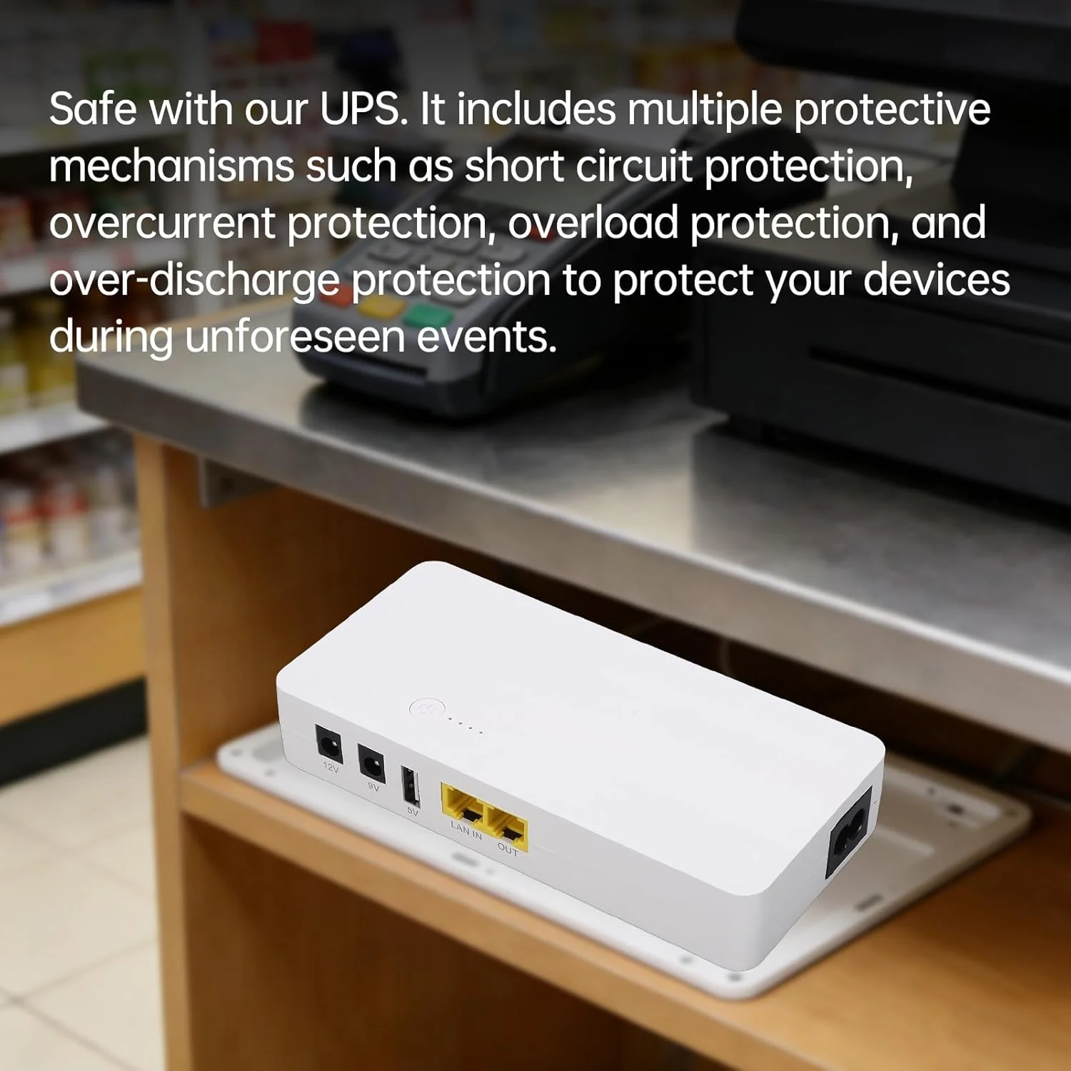 منبع تغذیه بدون وقفه UPS، منبع تغذیه پشتیبان باتری 8800 میلی آمپر ساعتی با خروجی POE 24V DC 12V 9V 5V، برای روتر مودم دوربین مداربسته تلفن هوشمند