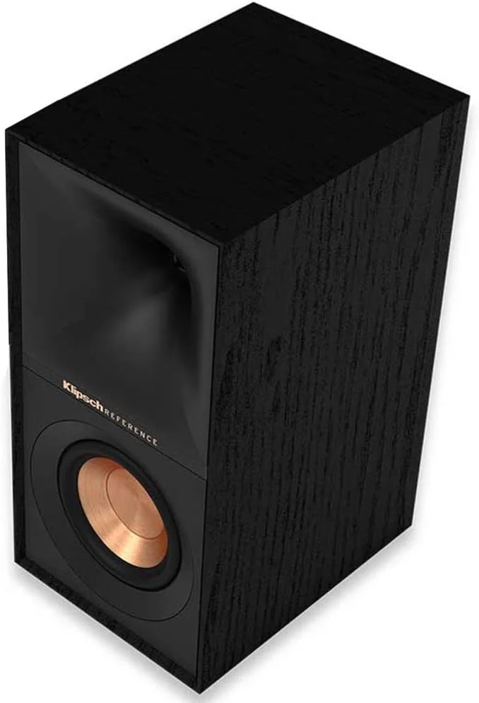 بلندگوهای قفسه کتابی Klipsch Reference R-40M نسل جدید با ووفر مسی 4 اینچی برای صدای سینمای خانگی درجه یک - مشکی