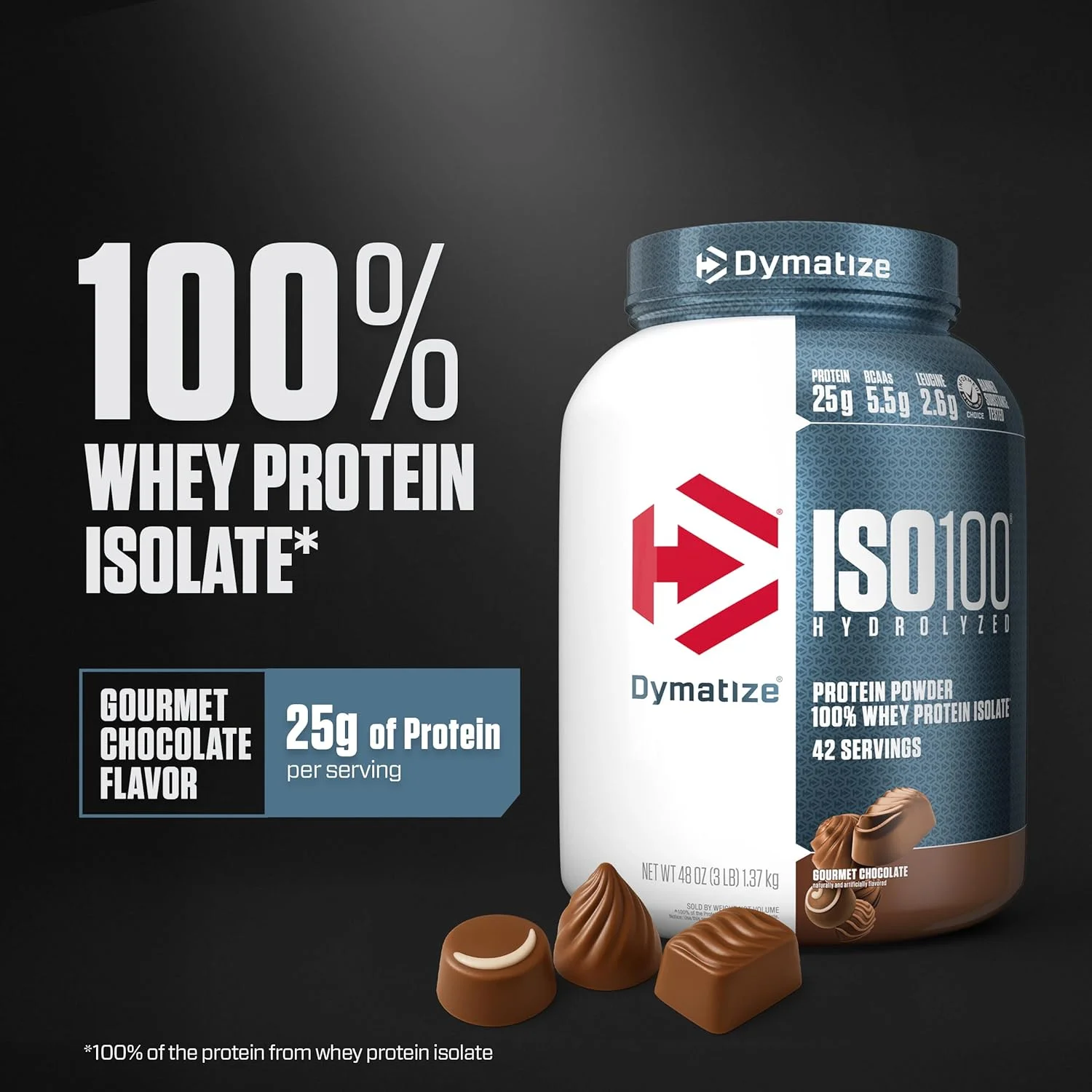 دایماتیز ISO 100 وی پروتئین شکلات گورمت، 3 پوند