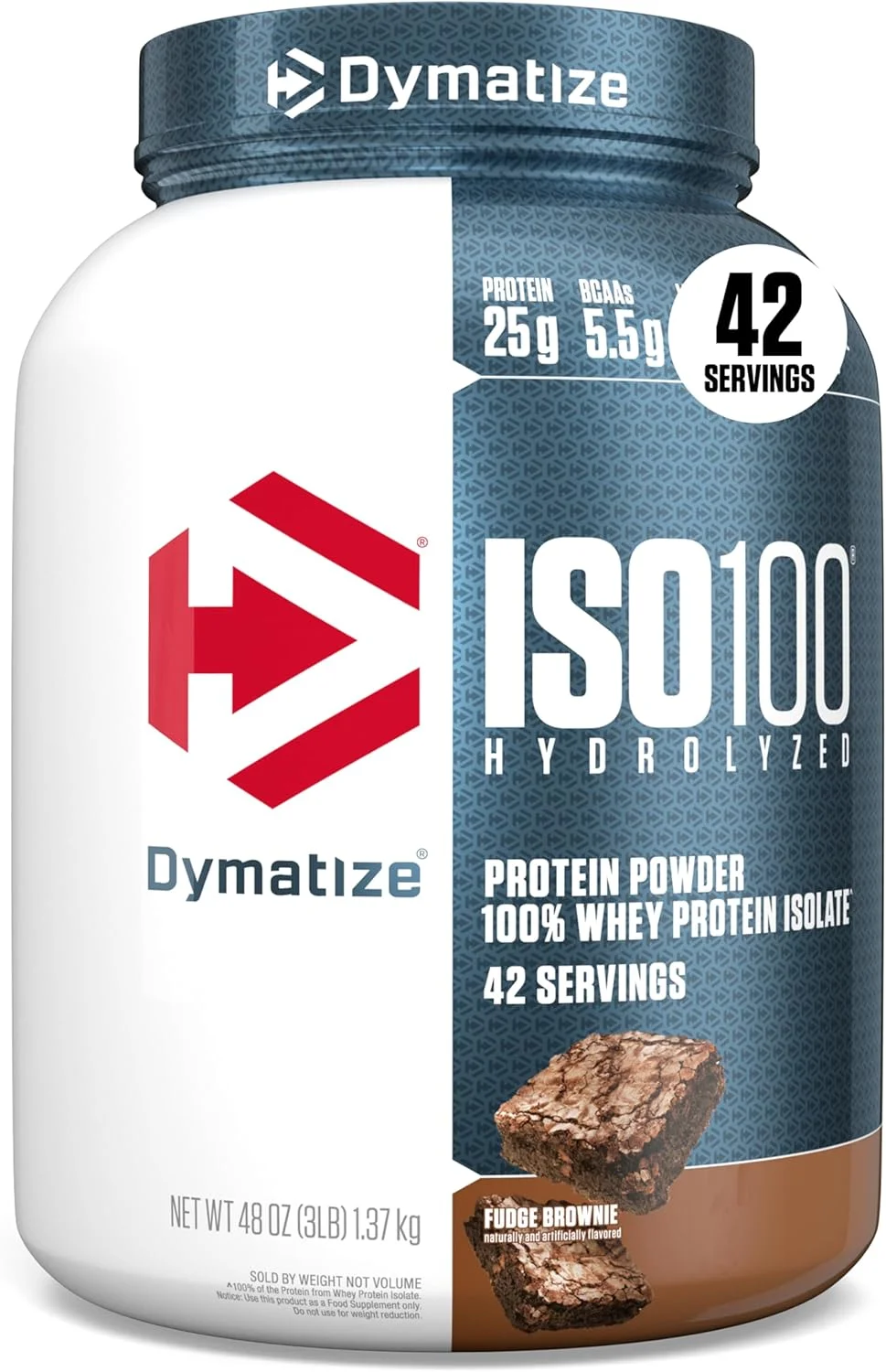 دایماتیز نوتریشن، ISO100 هیدرولیز شده، 100% پروتئین وی ایزوله، فاج براونی، 1.4 کیلوگرم