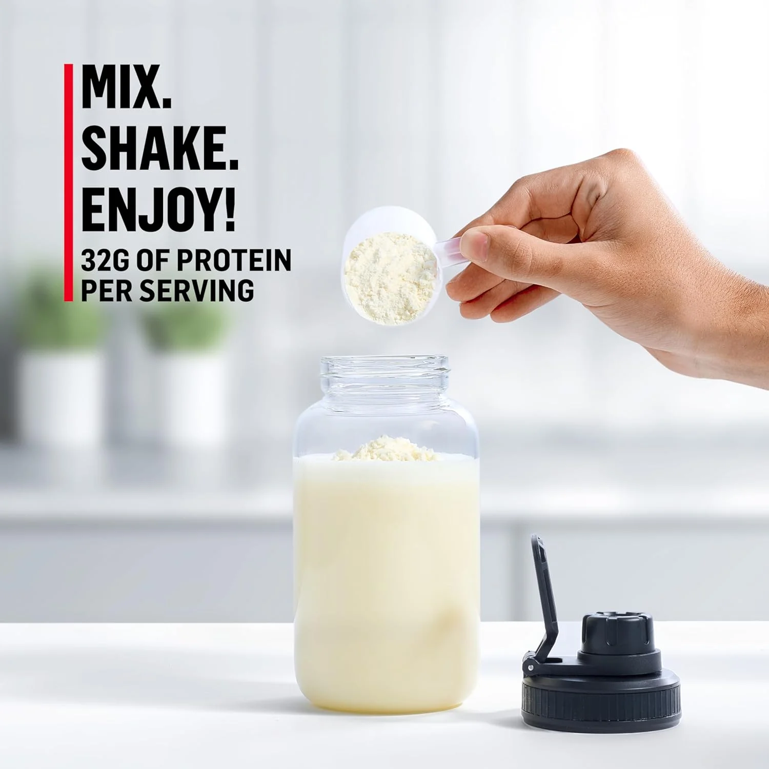 پودر پروتئین Muscle Milk Genuine، کرم موز، 875 گرم، 12 سروینگ، 32 گرم پروتئین، 4 گرم شکر، کلسیم، ویتامین های A، C و D، دارای گواهی NSF برای ورزش، میان وعده انرژی زا، بسته بندی ممکن است متفاوت باشد