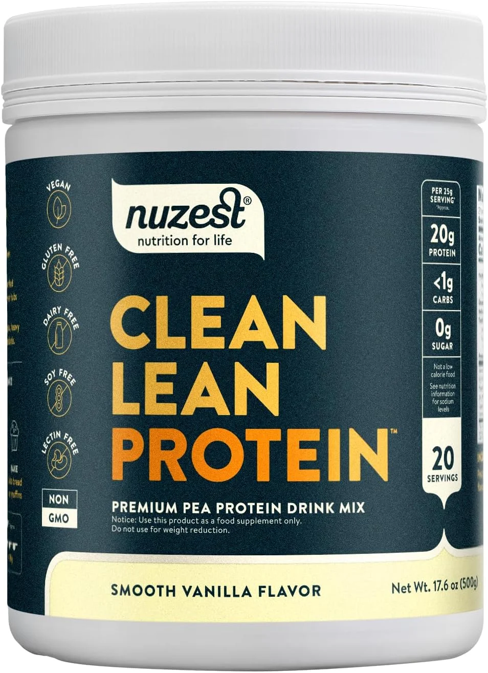 Nuzest - پروتئین خالص بدون چربی با طعم وانیل ملایم 17.6 اونس 159292
