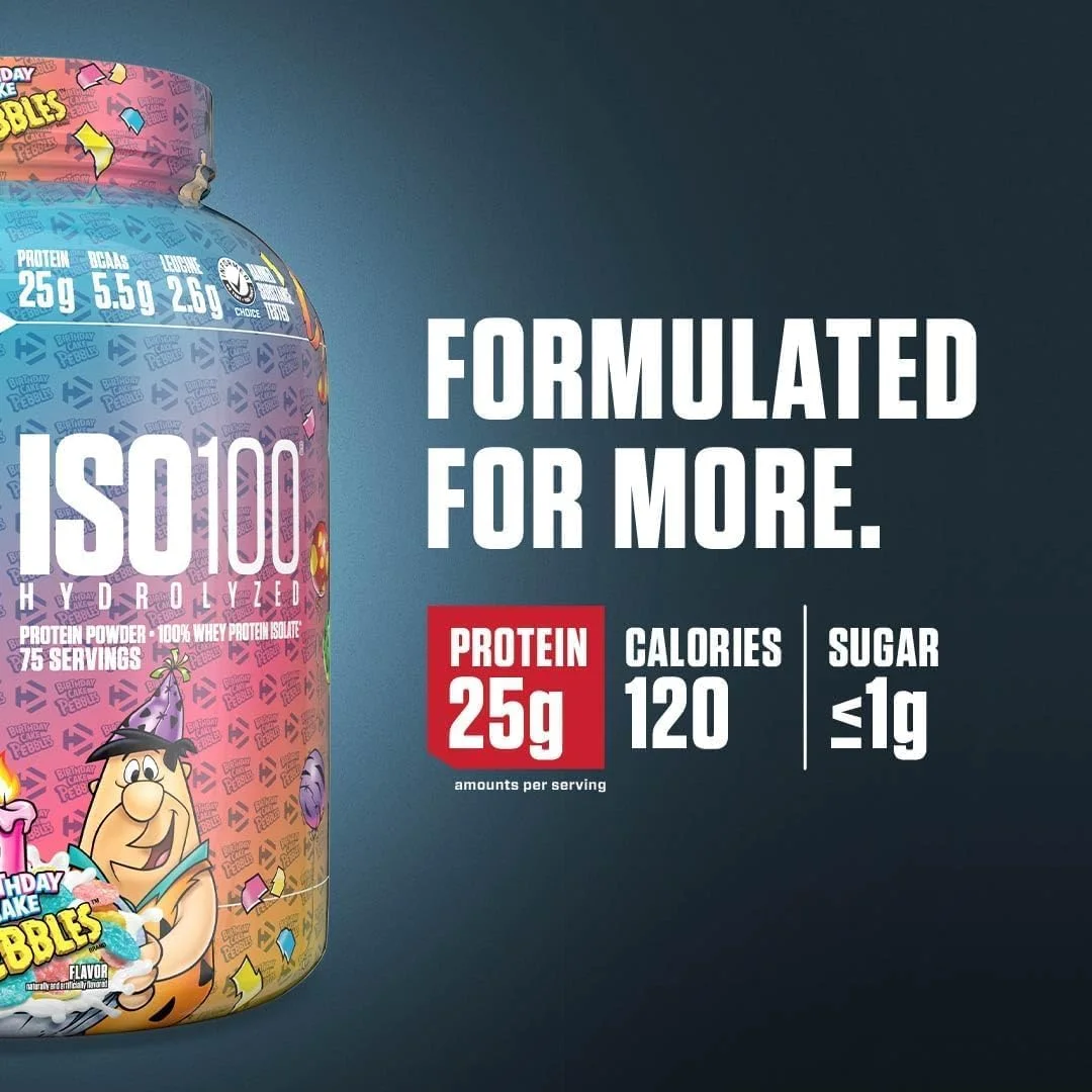 پروتئین وی ایزوله دایماتیز ISO 100 با طعم کیک تولد، ۲.۲۷ کیلوگرم