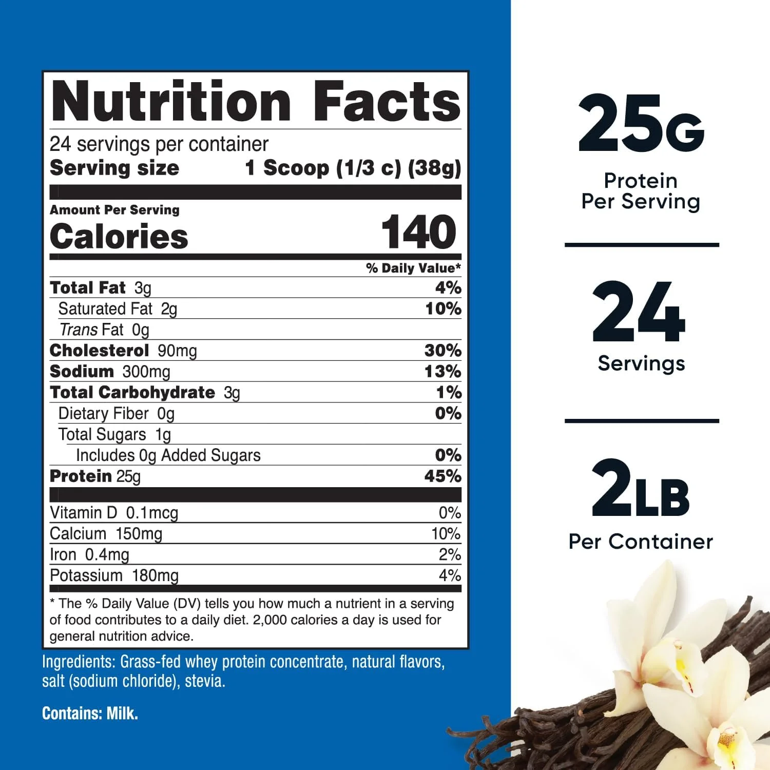 پروتئین وی کنسانتره تغذیه شده با علف Nutricost - غیر دناتوره، غیر تراریخته، بدون گلوتن، طعم دهنده های طبیعی