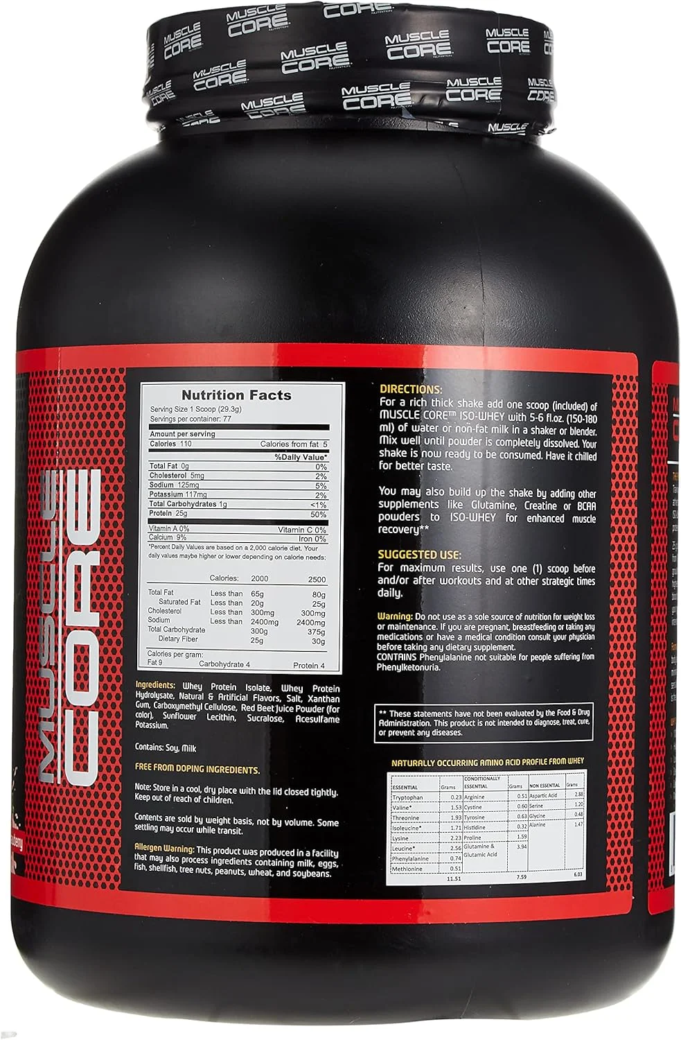 پروتئین وی ایزوله توت فرنگی Muscle Core Nutrition، ۲.۲۷ کیلوگرم