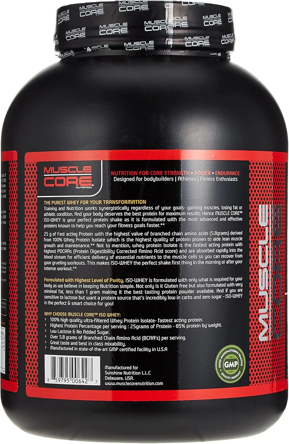 پروتئین وی ایزوله توت فرنگی Muscle Core Nutrition، ۲.۲۷ کیلوگرم