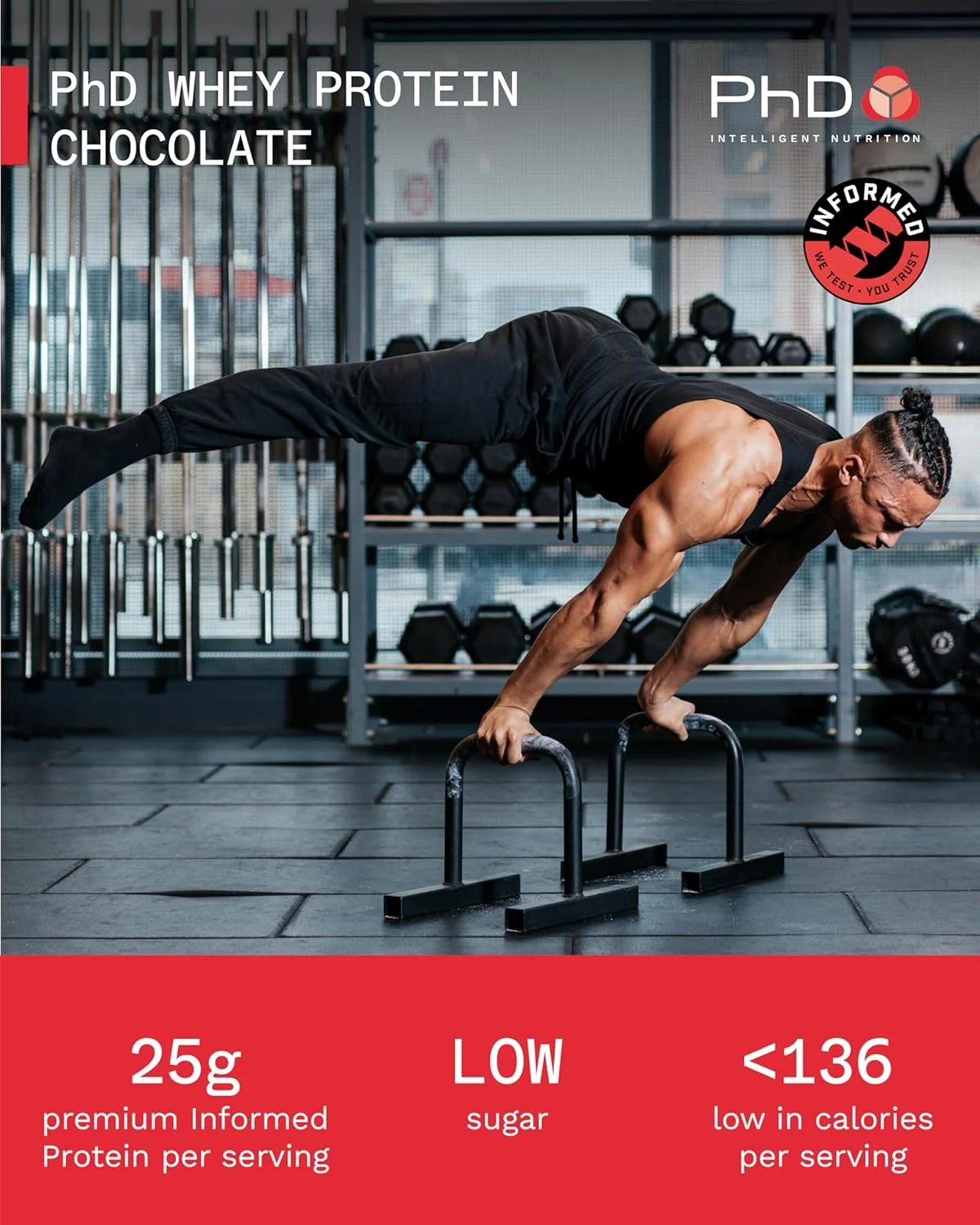 پودر پروتئین وی PhD Nutrition شکلاتی 1 کیلوگرمی - با 25 گرم پروتئین در هر وعده، غنی شده با کشت های مناسب