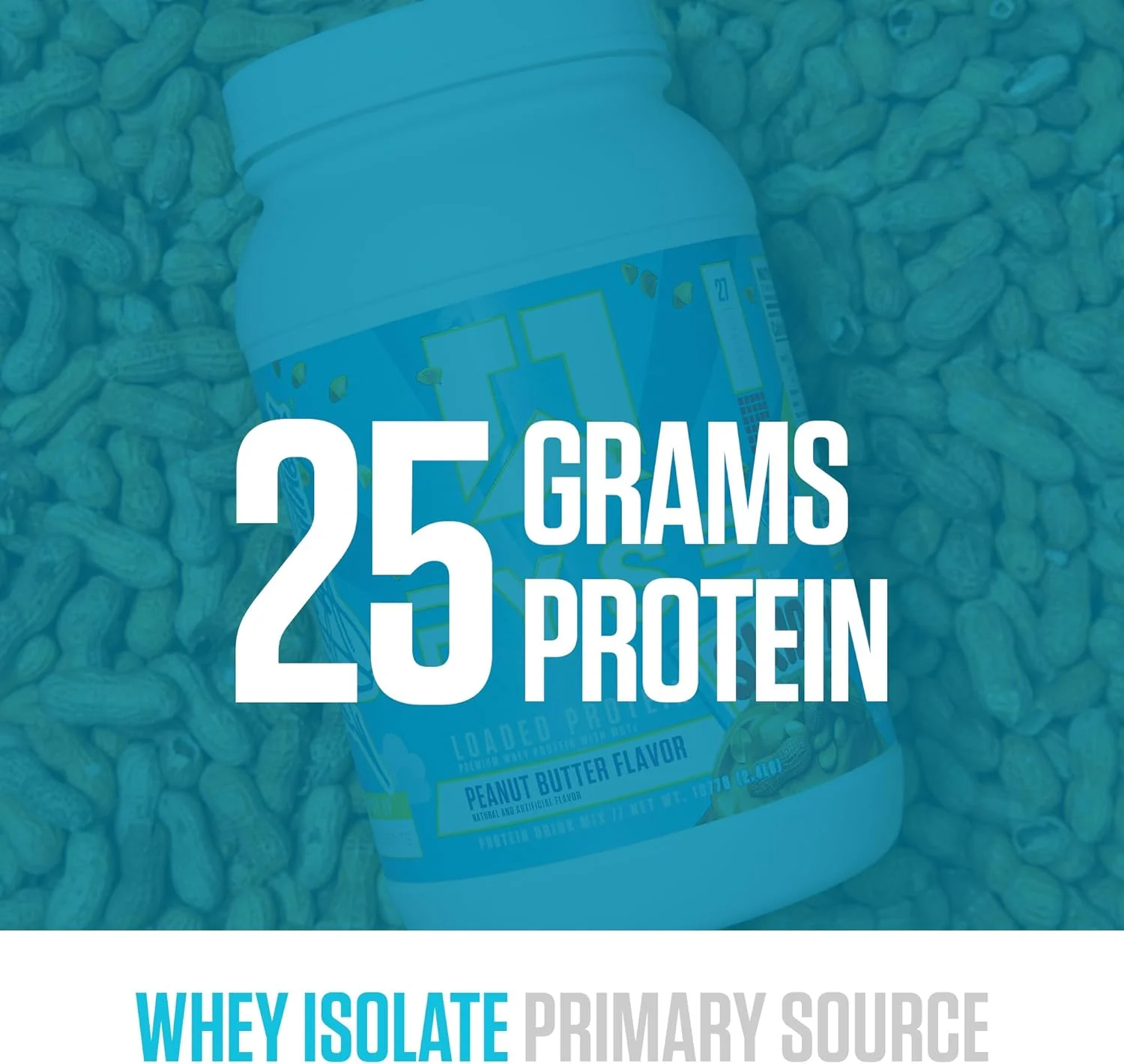 پروتئین وی بارگیری شده RYSE Up Supplements، (کره بادام زمینی اسکیپی، 20 سروینگ)، پروتئین وی ممتاز، 25 گرم پروتئین، ایزوله وی، فیبر پری‌بیوتیک، MCTs، هضم آسان