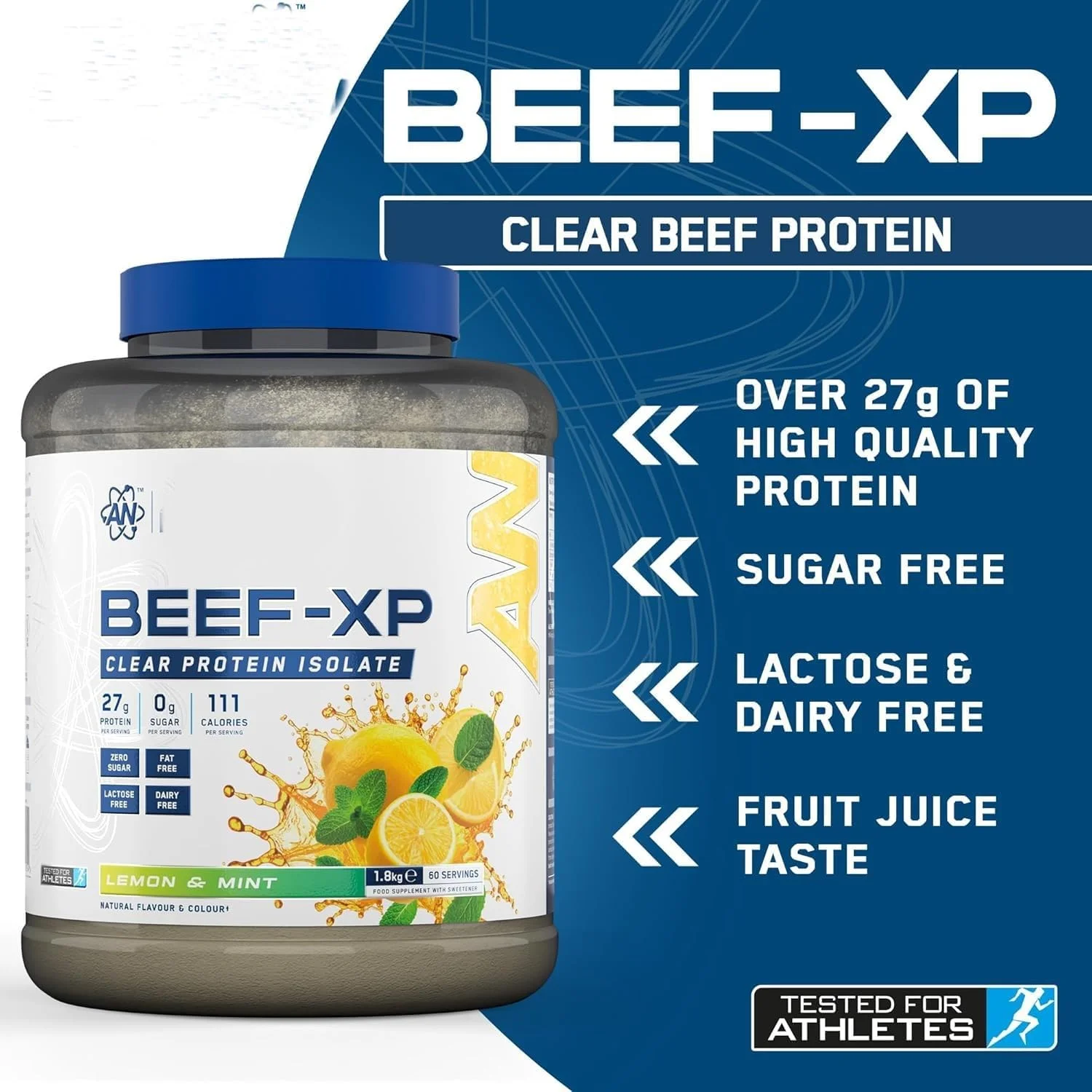 پروتئین ایزوله گوشت گاو BEEF-XP شفاف ۱.۸ کیلوگرم (۶۰ سروینگ) طعم لیمو و نعناع