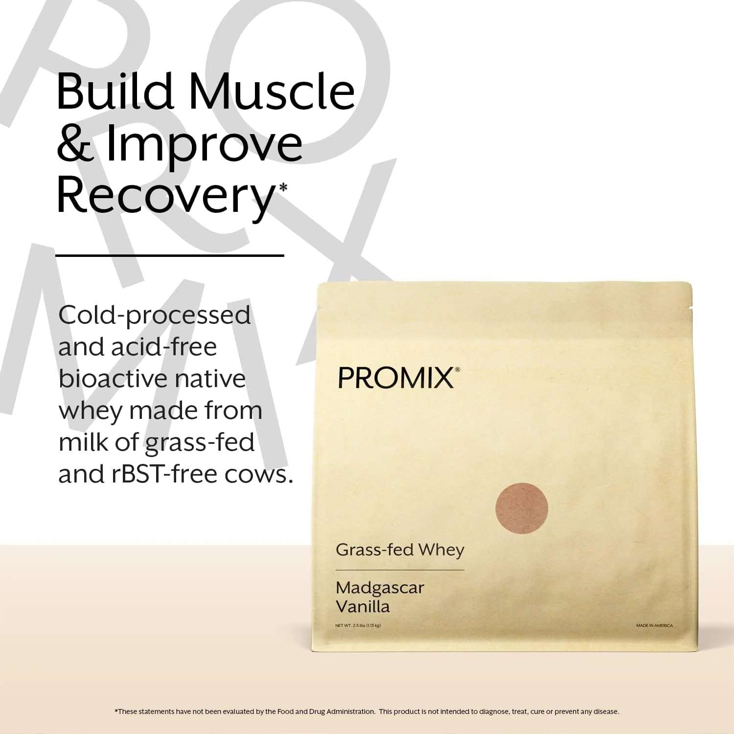 پودر پروتئین وی کنسانتره - PROMIX استاندارد ۱۰۰ درصد طبیعی و تغذیه شده با علف - بهترین برای شیک ها و اسموتی های انرژی تغذیه بهینه تناسب اندام: وانیلی ۰.۵ کیلوگرم