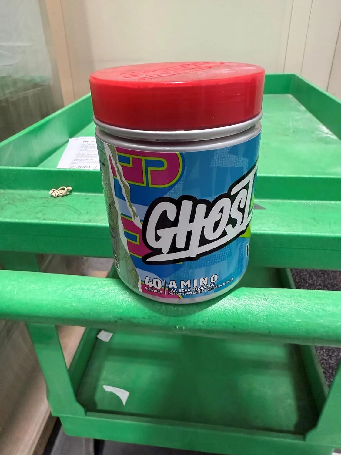 مکمل آمینو اسید ضروری GHOST، طعم سیب ترش Warheads - 20 سروینگ - پودر حین تمرین برای هیدراتاسیون و ریکاوری 4.5 گرم BCAA و 5.5 گرم EAA - فاقد سویا و گلوتن، وگان