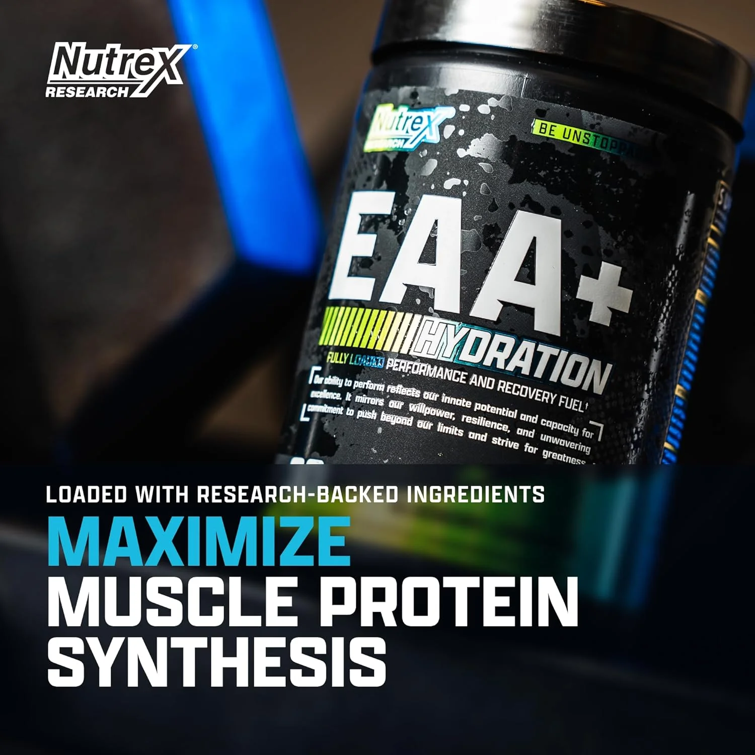 ناترکس ریسرچ EAA Hydration | پودر EAA + BCAA | ریکاوری عضلات، قدرت، عضله سازی، استقامت | 8 گرم آمینو اسیدهای ضروری + الکترولیت ها | بلوبری لیموناد 30 سروینگ