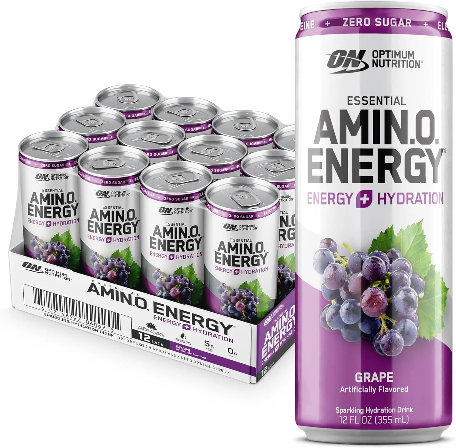 نوشیدنی انرژی آمینو اسید Optimum Nutrition به همراه الکترولیت برای هیدراتاسیون، کافئین برای انرژی قبل از تمرین، آمینو اسیدها/BCAAs برای ریکاوری بعد از تمرین