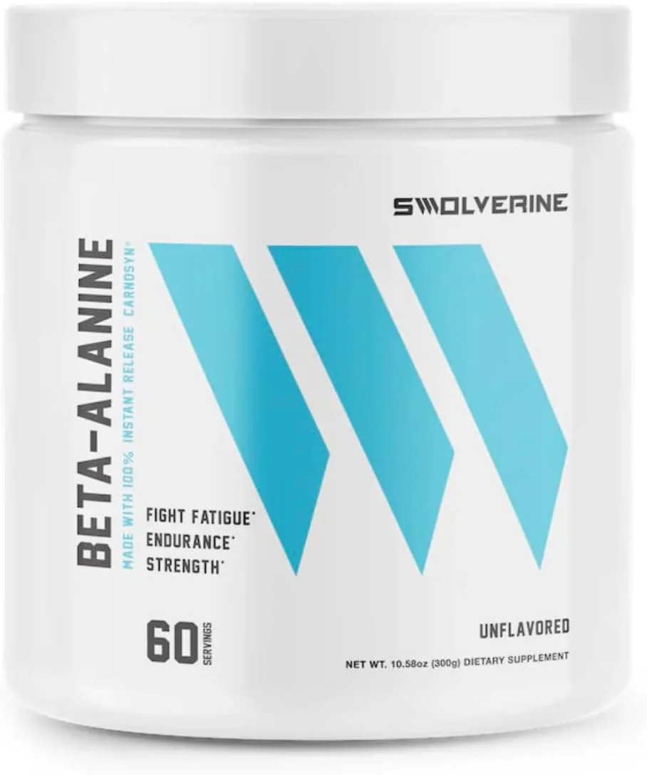 بتا-آلانین Swolverine | کارنوسین، آمینو اسید با رهش فوری، تاخیر در خستگی عضلات، افزایش استقامت عضلانی، بدون طعم، 5 گرم در هر وعده، 300 گرم (60 وعده)