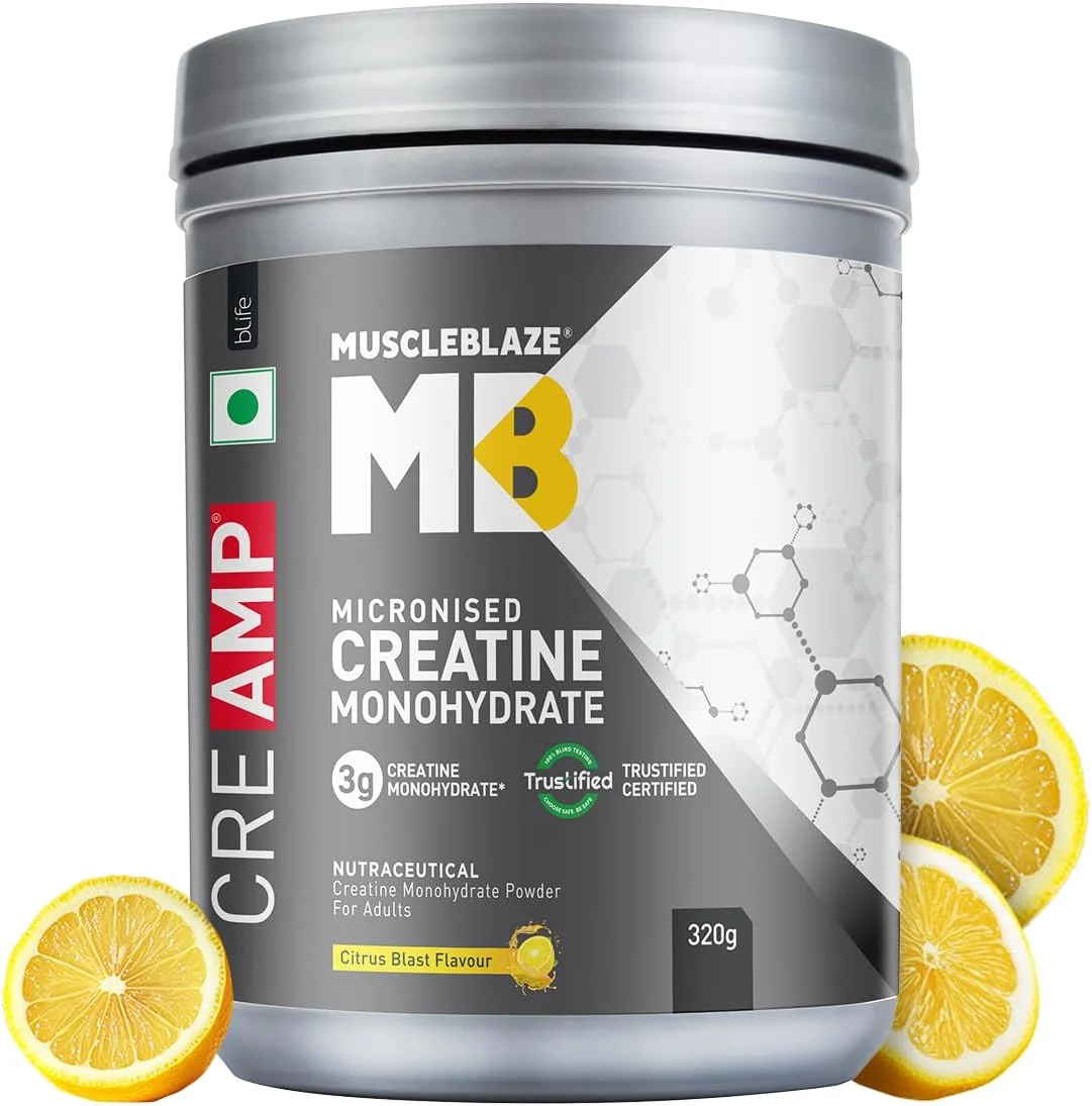 کراتین مونوهیدرات ماسل‌بلز CreAMP™ با CreAbsorb™، دارای گواهی Trustified (250 گرم، انفجار مرکبات، 62 سروینگ)