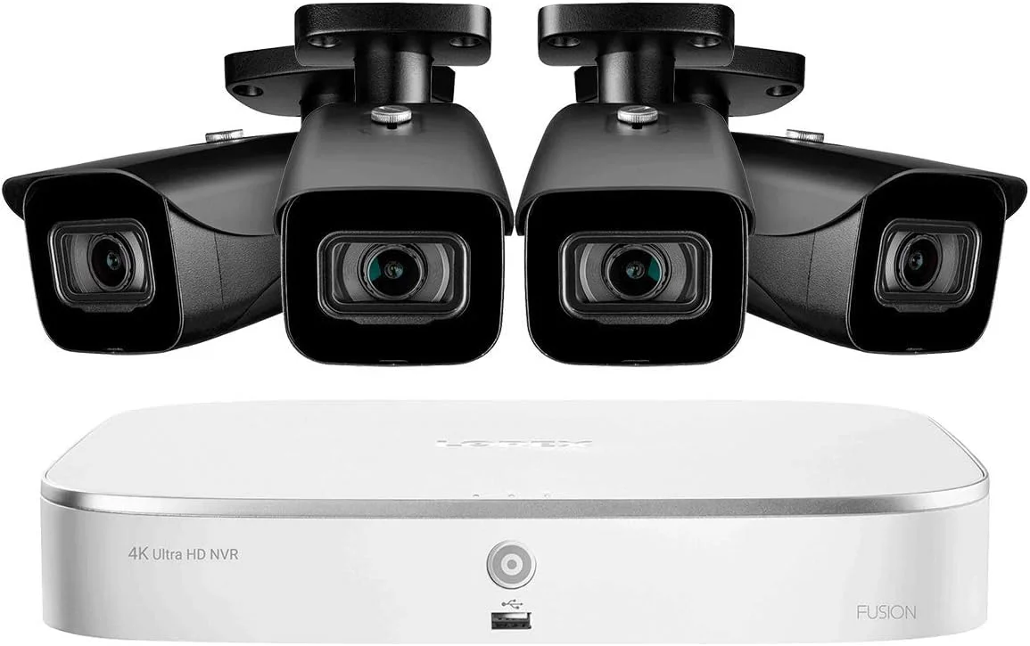 سیستم NVR فیوژن 8 کاناله Lorex با دوربین های IP 4K (8MP) - 4 عدد / مشکی