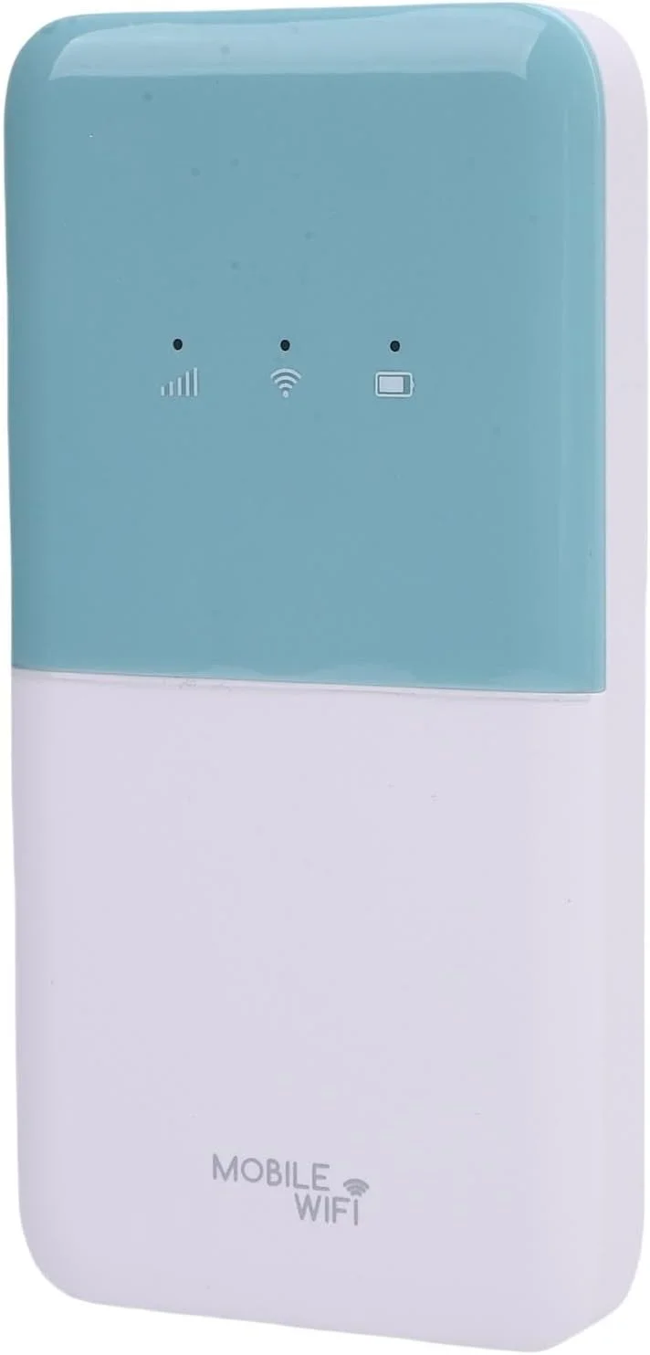 مودم روتر وای فای موبایل 4G LTE با سرعت 300 مگابیت بر ثانیه، سیگنال قوی و دو سیم کارت، پشتیبانی از 10 دستگاه، باتری با طول عمر 10 ساعت، فناوری MIMO برای مسافرت، تحصیل، کار و بازی (سفید سبز)
