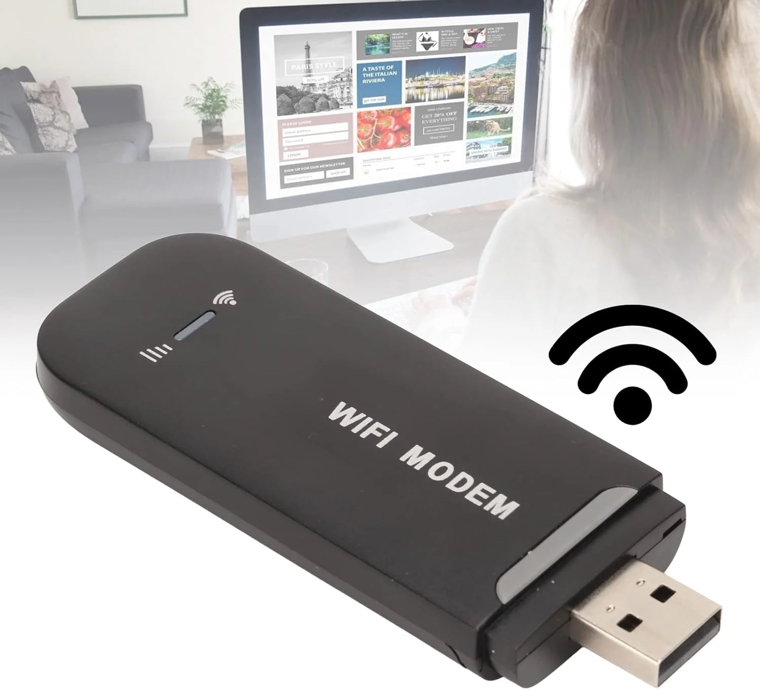 مودم USB 4G LTE، دستگاه های اینترنت همراه با اسلات سیم کارت، مینی روتر قابل حمل پرسرعت، تا 10 کاربر، مشکی