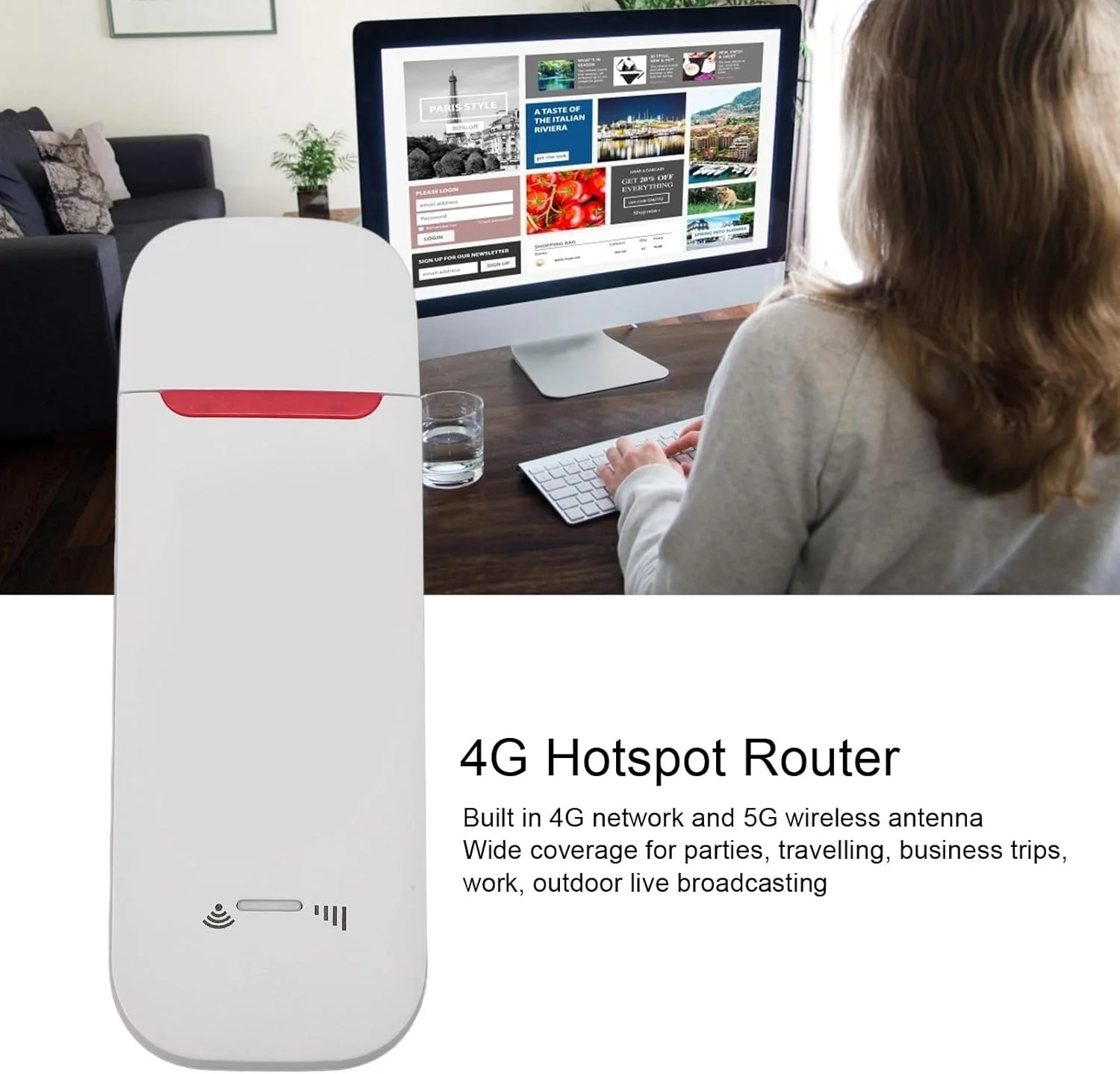 مودم دانگل USB 4G بی‌سیم، سرعت 500 مگابیت بر ثانیه، پشتیبانی از فرکانس جهانی برای اروپا، آسیا، آفریقا، اقیانوسیه، ایده آل برای پخش آنلاین ویدیو