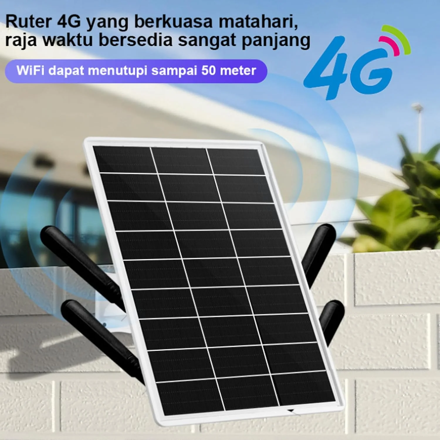 مودم روتر 4G LTE خورشیدی، باتری 25600mAh، پورت LAN، توسعه دهنده WiFi، سرعت 300 مگابیت بر ثانیه، پوشش 50 متری، ضد آب IP66، مناسب برای استفاده در فضای باز، آسان
