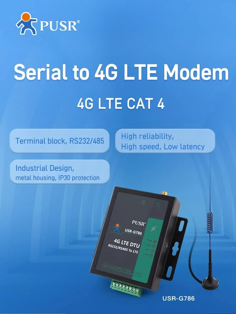 مودم سریال RS485 4G LTE GSM صنعتی M2M با فرکانس جهانی USR-G786-G