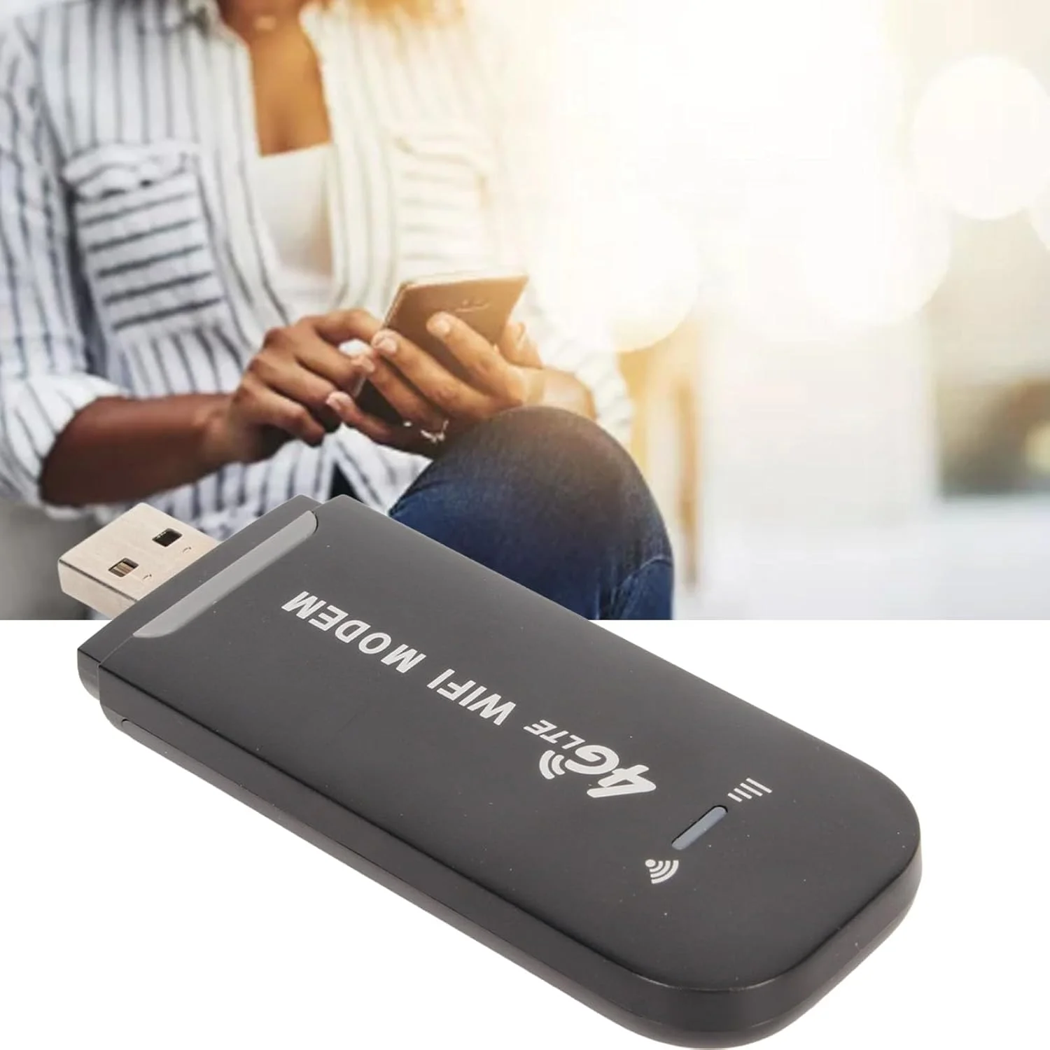 مودم USB وای فای 4G قابل حمل Sorandy با سرعت بالا 150 مگابیت بر ثانیه برای مسافرت های خانگی، پشتیبانی از 10 دستگاه (مشکی)