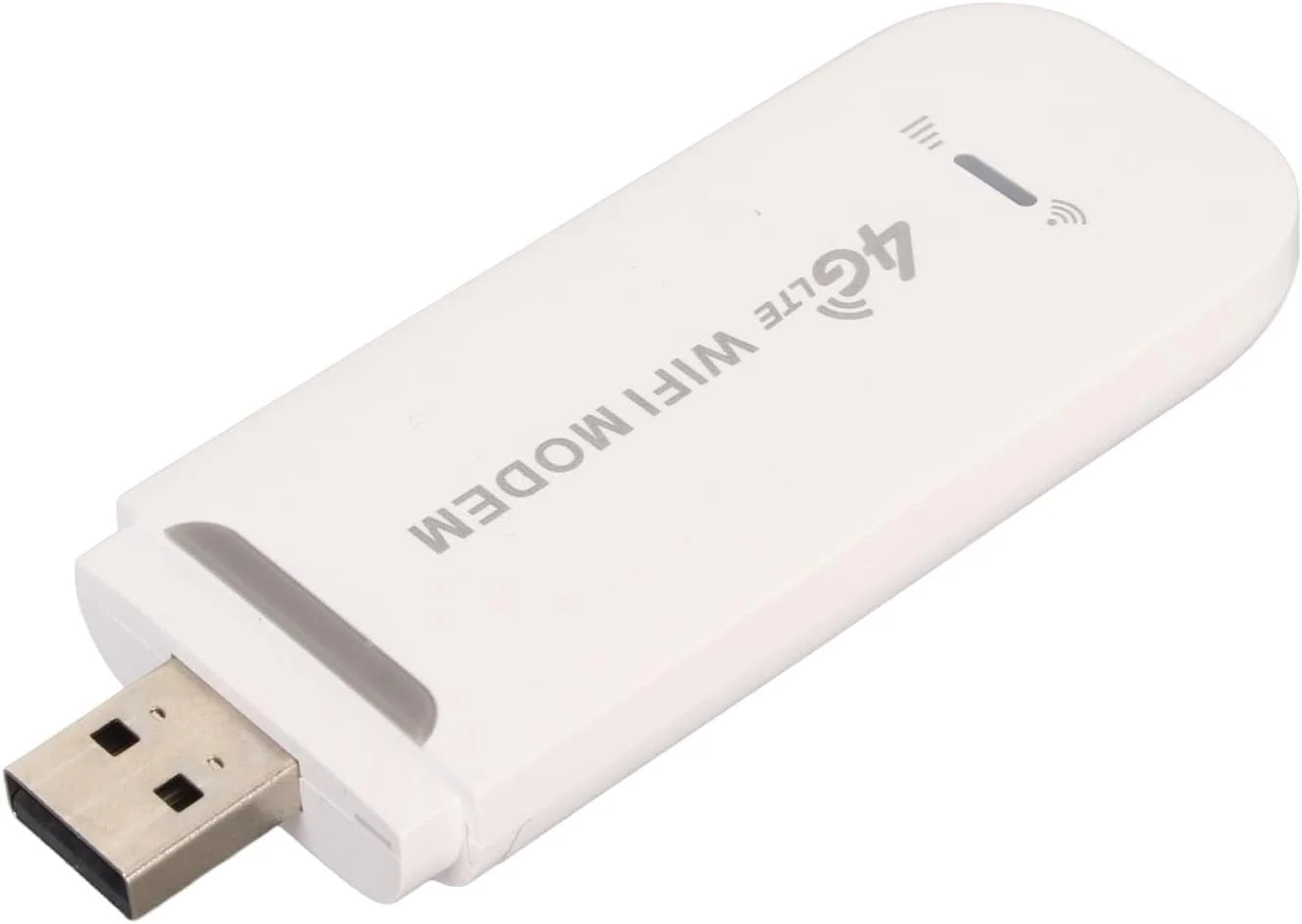 مودم روتر بی‌سیم 4G قابل حمل 150 مگابیت بر ثانیه، پشتیبانی از 10 دستگاه، مودم وای فای USB 4G LTE با اسلات سیم کارت استاندارد، استفاده آسان برای تلفن، تبلت، تلویزیون، ایمنی بالا برای کنترل داده (سفید)