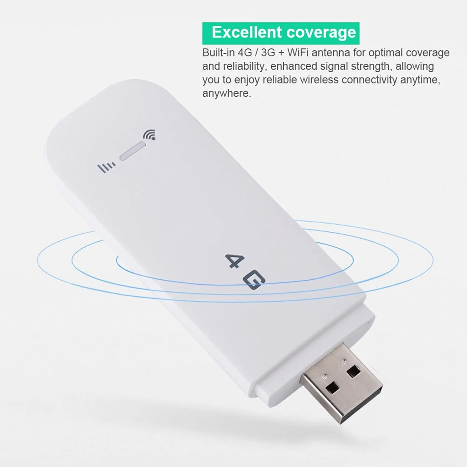 آداپتور هات‌اسپات وای‌فای USB 4G LTE با سرعت 150 مگابیت بر ثانیه، مودم بی‌سیم برای 10 کاربر وای‌فای، دستگاه قابل حمل Plug and Play