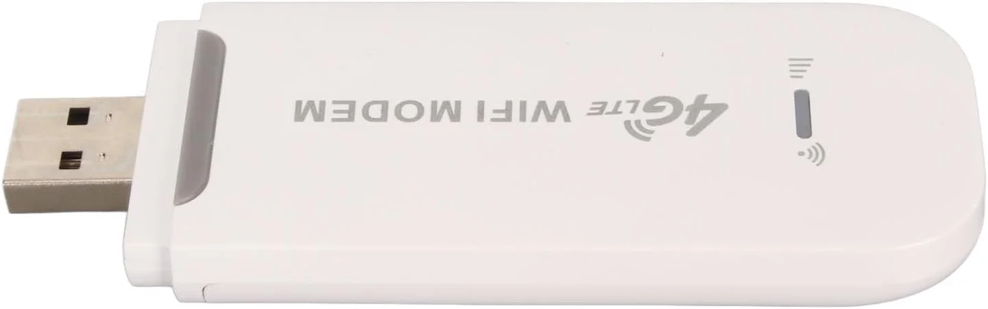 مودم روتر بی‌سیم 4G قابل حمل 150 مگابیت بر ثانیه، پشتیبانی از 10 دستگاه، مودم وای فای USB 4G LTE با اسلات سیم کارت استاندارد، استفاده آسان برای تلفن، تبلت، تلویزیون، ایمنی بالا برای کنترل داده (سفید)