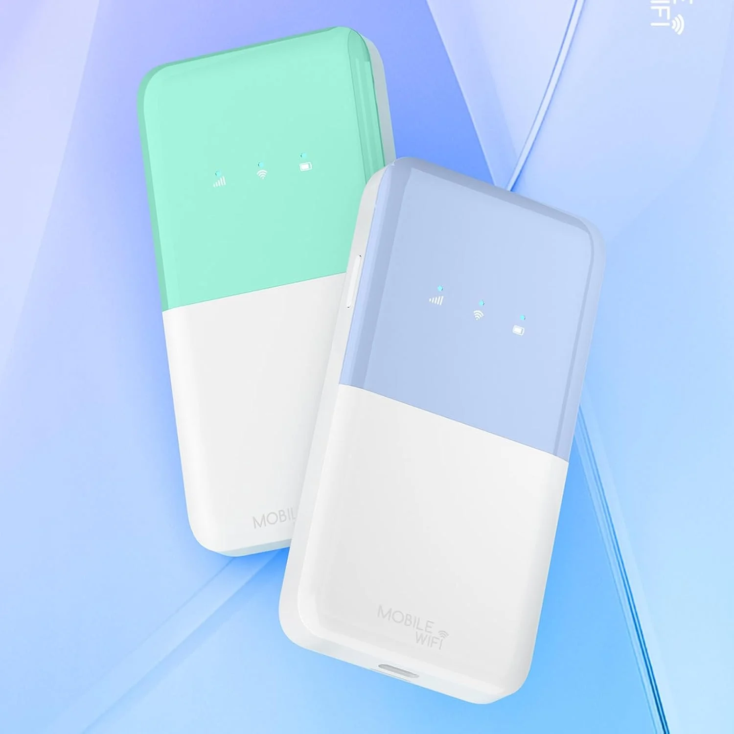 هات اسپات وای فای قابل حمل، سرعت بالای 300 مگابیت بر ثانیه 4G LTE، روتر موبایل وای فای با عمر باتری طولانی، دو سیم کارت، 10 دستگاه، برنامه هوشمند، فناوری MIMO، قرارگیری آسان (سفید سبز)