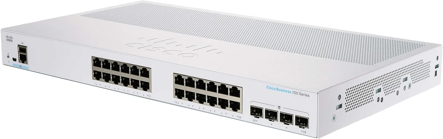 سوئیچ مدیریتی سیسکو بیزینس CBS350-24T-4G | 24 پورت GE | 4x1G SFP | محافظت مادام العمر محدود (CBS350-24T-4G-NA)