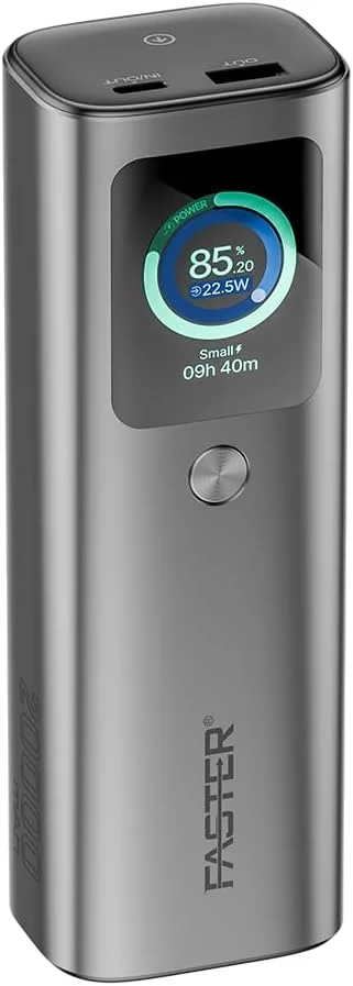 پاور بانک 20000mAh فستر PX165W پاور اکستریم، حداکثر خروجی 165W، کابل USB-C 100W داخلی، درگاه های USB-C + USB-A دوتایی، نمایشگر هوشمند TFT، شارژ سریع PD، مناسب برای سفر