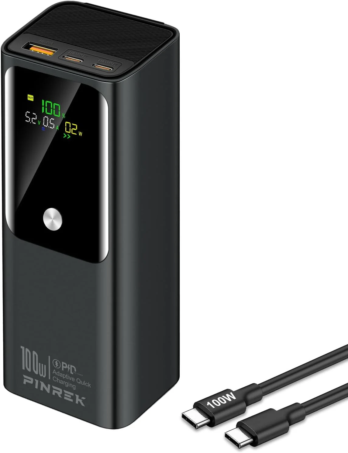 پاور بانک 20000mAh پینرک، پاور بانک قابل حمل با شارژ سریع PD 100W با 2 پورت USB-C و 1 پورت USB-A، سازگار با لپ تاپ مک بوک، سری Galaxy S25/S24/S23، سری iPhone 16/15/14/13