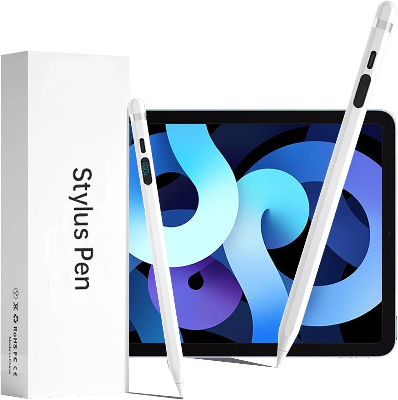 قلم لمسی برای آیپد سازگار با صفحه نمایش لمسی iOS و Android، حساسیت به شیب، مغناطیسی قوی، جلوگیری از لمس ناخواسته کف دست، قلم لمسی جهانی، شارژ سریع Type-C، نمایشگر قدرت بلوتوث