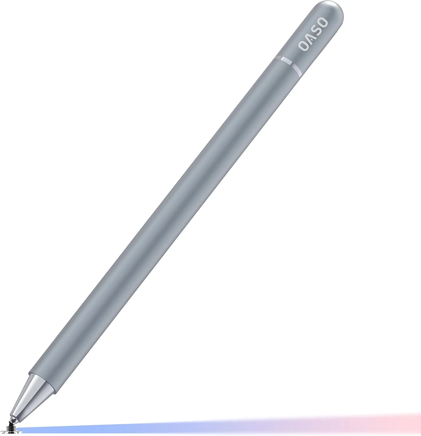 قلم لمسی OASO برای صفحه نمایش لمسی، قلم با نوک دیسکی و درب آهنربایی سازگار با Apple iPad pro/iPad 6/7/8/9/iPhone/Samsung Galaxy Tab A7/S7/Fire HD 7/8/10 Plus Tablet/همه دستگاه های لمسی (نقره ای)