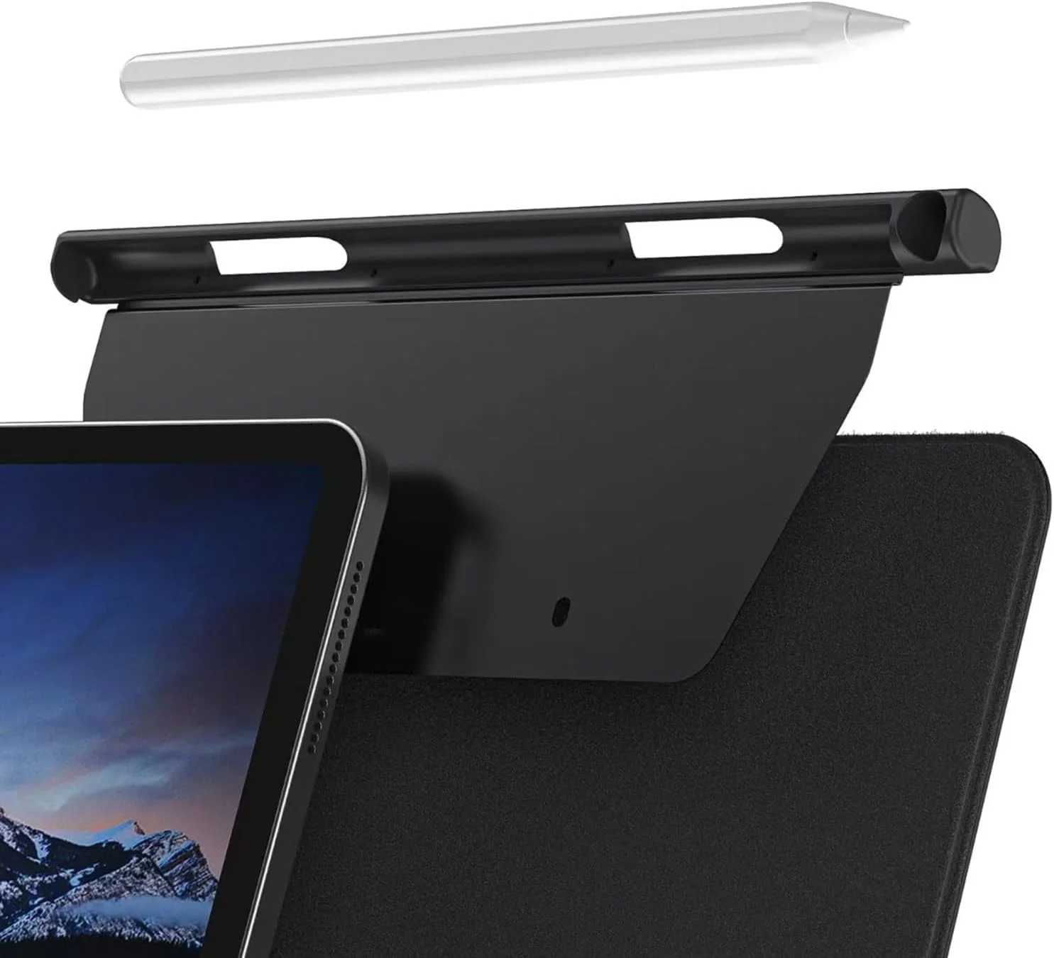 محفظه نگهدارنده مداد برای Apple Pencil Pro/Apple Pencil نسل دوم، سازگار با مجیک کیبورد، اسمارت فولیو و سایر کیف‌های مغناطیسی برای آیپد، اندازه ۶.۵۳ اینچ (مشکی)