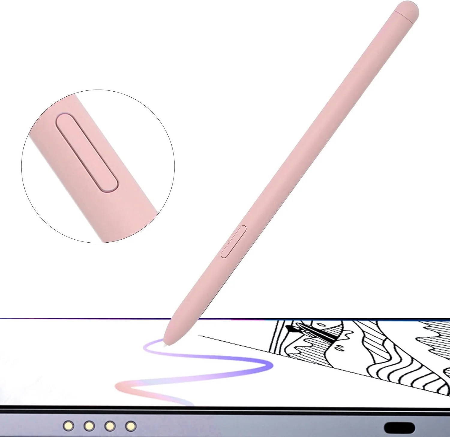 قلم لمسی برای تبلت Tab S6 Lite 10.4 اینچ SM P610 و SM P615، جایگزین قلم Galaxy Tab S6 Lite برای Tab S6 Lite SM-P610 SM-P615، به همراه 5 نوک یدکی (صورتی)