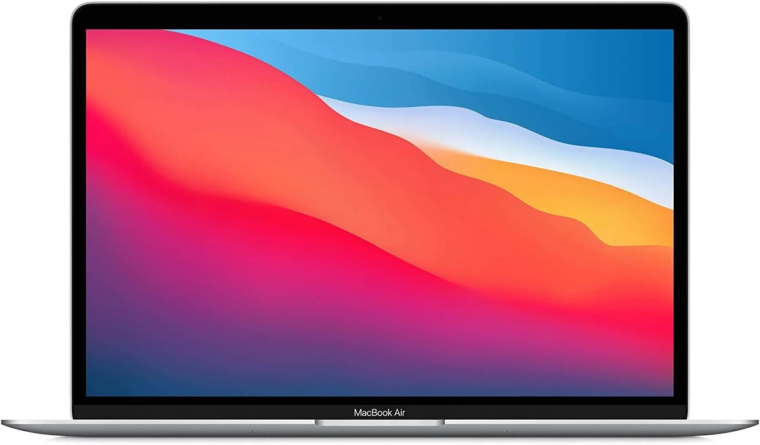 لپ تاپ اپل MacBook Air 2020 (بازسازی شده): تراشه M1، نمایشگر رتینا 13 اینچی، 8 گیگابایت رم، 256 گیگابایت حافظه SSD، صفحه کلید با نور پس زمینه، دوربین FaceTime HD، Touch ID. سازگار با آیفون/آیپد؛ نقره ای؛ عربی/انگلیسی