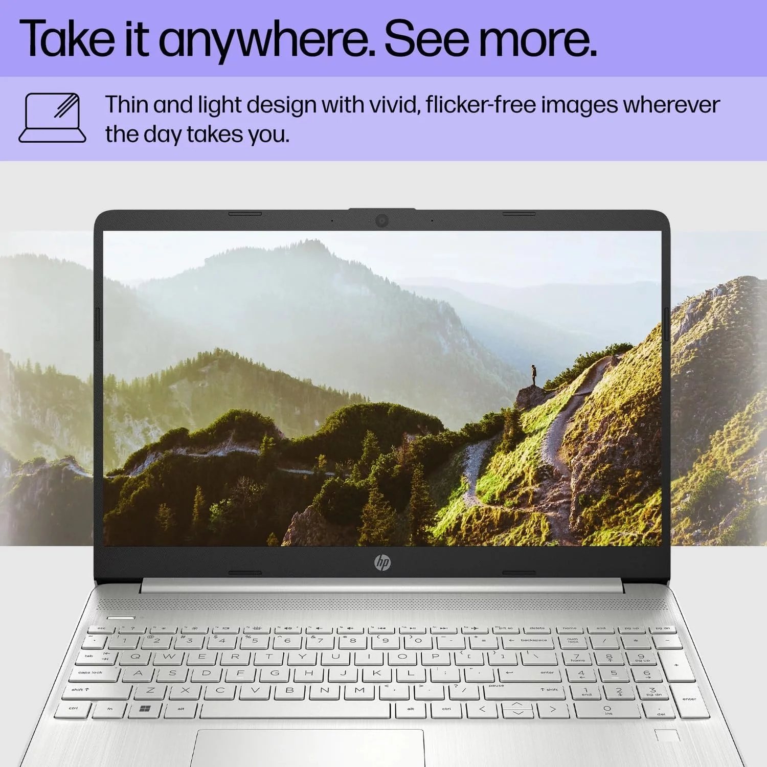 لپ تاپ HP 15 مناسب برای کار و دانشجو، صفحه نمایش 15.6 اینچی FHD Micro-Edge، پردازنده Intel Core i3-1215U تا 4.40 گیگاهرتز، 16 گیگابایت رم، 512 گیگابایت NVMe SSD، وب کم 720p، نامپد، USB-C، Wi-Fi، FP Reader، PDG HDMI، ویندوز 11 پرو