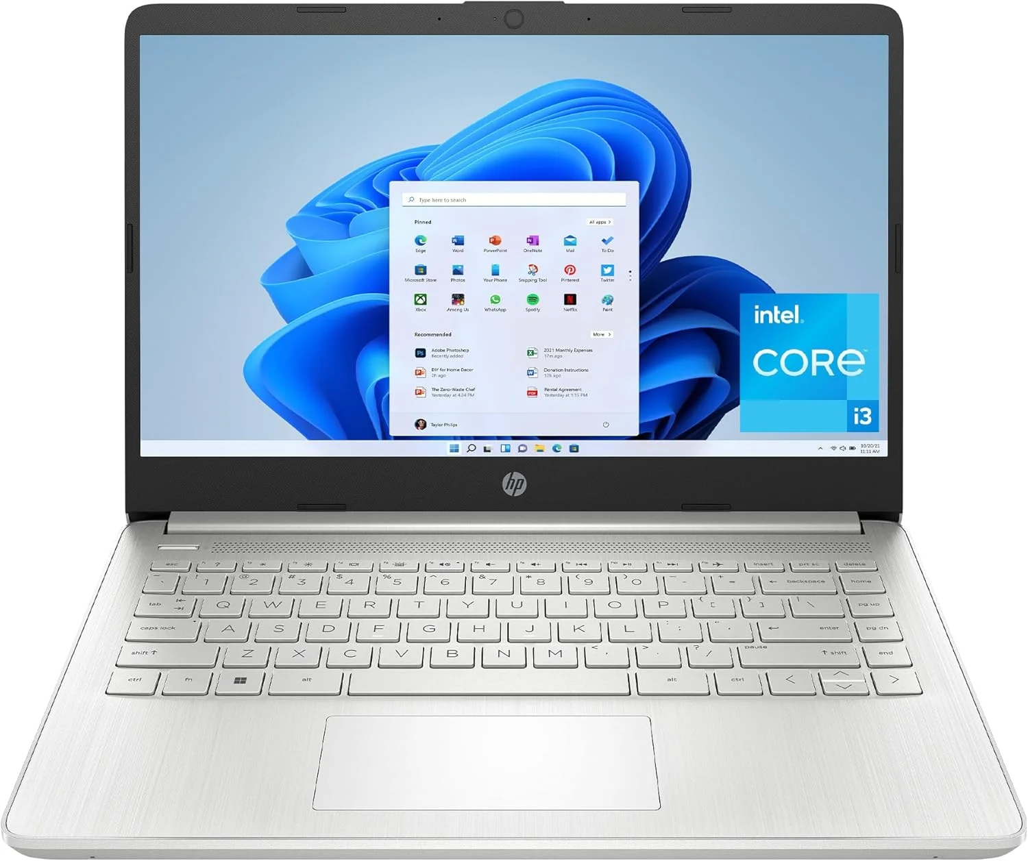 لپ تاپ 14 اینچی HP، صفحه نمایش HD، پردازنده Intel Core i3-1215U، رم 8 گیگابایتی، SSD 256 گیگابایتی، گرافیک Intel UHD، ویندوز 11 Home در حالت S، نقره ای طبیعی، 14-dq5009nr (ارتقا یافته)