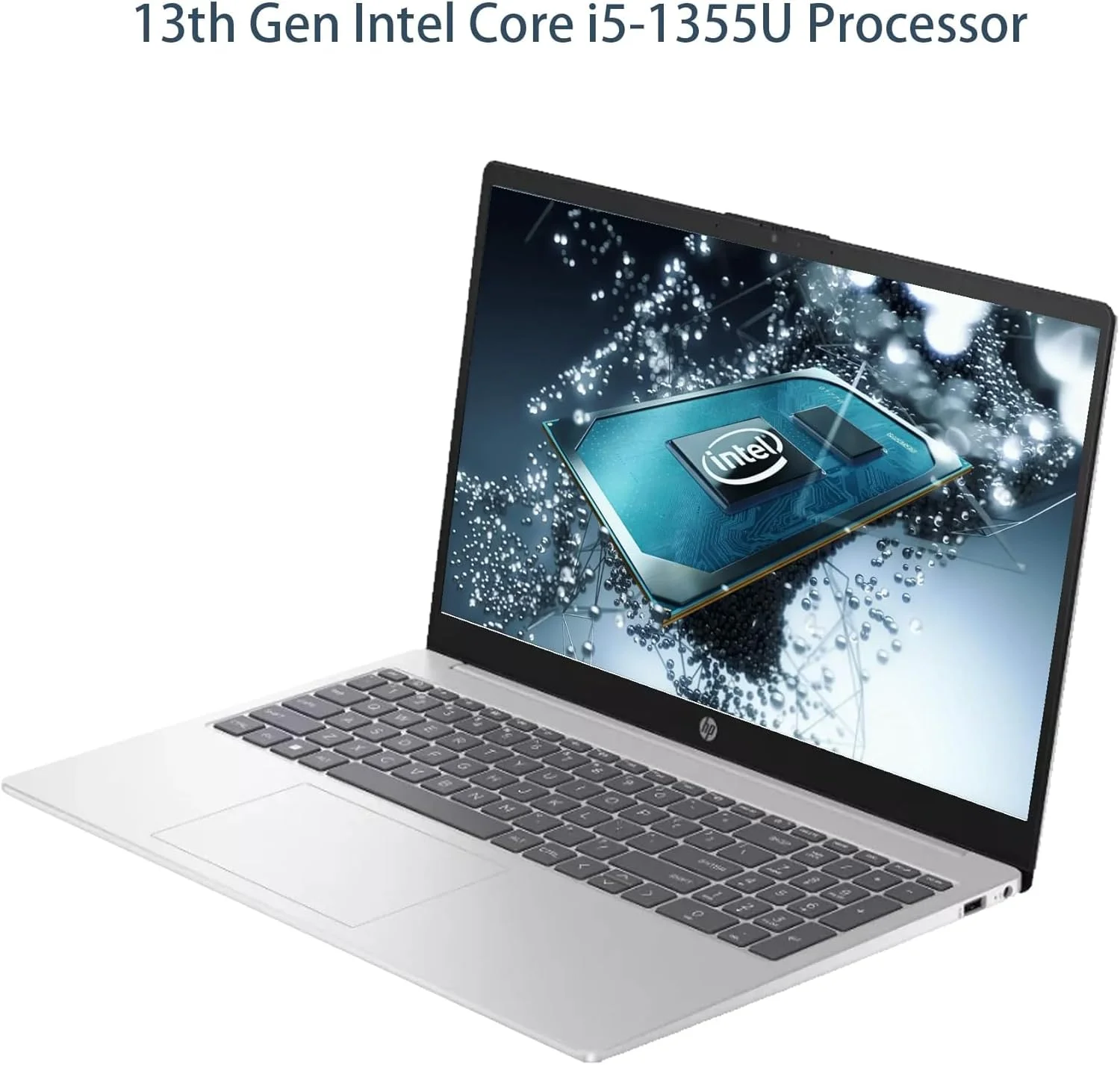 لپ تاپ 15.6 اینچی HP، نسل سیزدهم پردازنده Intel Core i5-1335U، رم 16 گیگابایتی، SSD 512 گیگابایتی، صفحه نمایش FHD ضد تابش نور، وب کم، صفحه کلید عددی، Wi-Fi، بلوتوث، HDMI، کارت USB 32 گیگابایتی، ویندوز 11 - نقره ای (نسخه ایالات متحده)