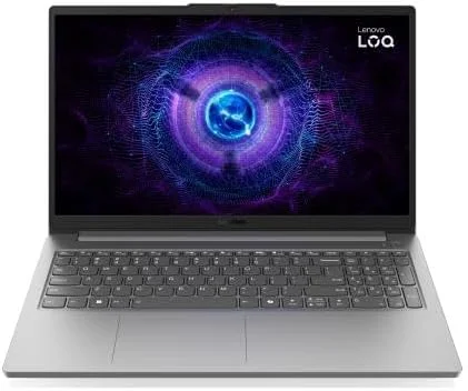 لپ تاپ گیمینگ Lenovo LOQ 15IAX9E، نمایشگر 15.6 اینچی FHD IPS با نرخ 144 هرتز، پردازنده Intel Core i5-12450HX، رم 16 گیگابایتی DDR5، حافظه SSD 512 گیگابایتی، کارت گرافیک NVIDIA GeForce RTX 3050 6GB، صفحه کلید انگلیسی، خاکستری لونا