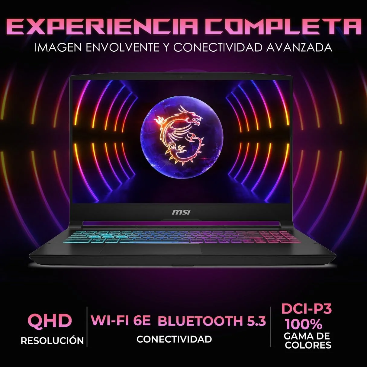 لپ تاپ گیمینگ MSI KATANA 15HX نسل 14 با پردازنده i7-14650HX، رم 16 گیگابایت DDR5، حافظه SSD 1 ترابایت، صفحه نمایش 15.6 اینچی (QHD، 2560x1440) 165 هرتز، کارت گرافیک NVIDIA RTX 5070/8GB، کیبورد با نور پس زمینه RGB 4 ناحیه، مشکی، ویندوز 11، کیبورد انگلیسی - تصویر 3 لپ تاپ گیمینگ MSI KATANA 15HX نسل 14 با پردازنده i7-14650HX، رم 16 گیگابایت DDR5، حافظه SSD 1 ترابایت، صفحه نمایش 15.6 اینچی (QHD، 2560x1440) 165 هرتز، کارت گرافیک NVIDIA RTX 5070/8GB، کیبورد با نور پس زمینه RGB 4 ناحیه، مشکی، ویندوز 11، کیبورد انگلیسی - تصویر 3